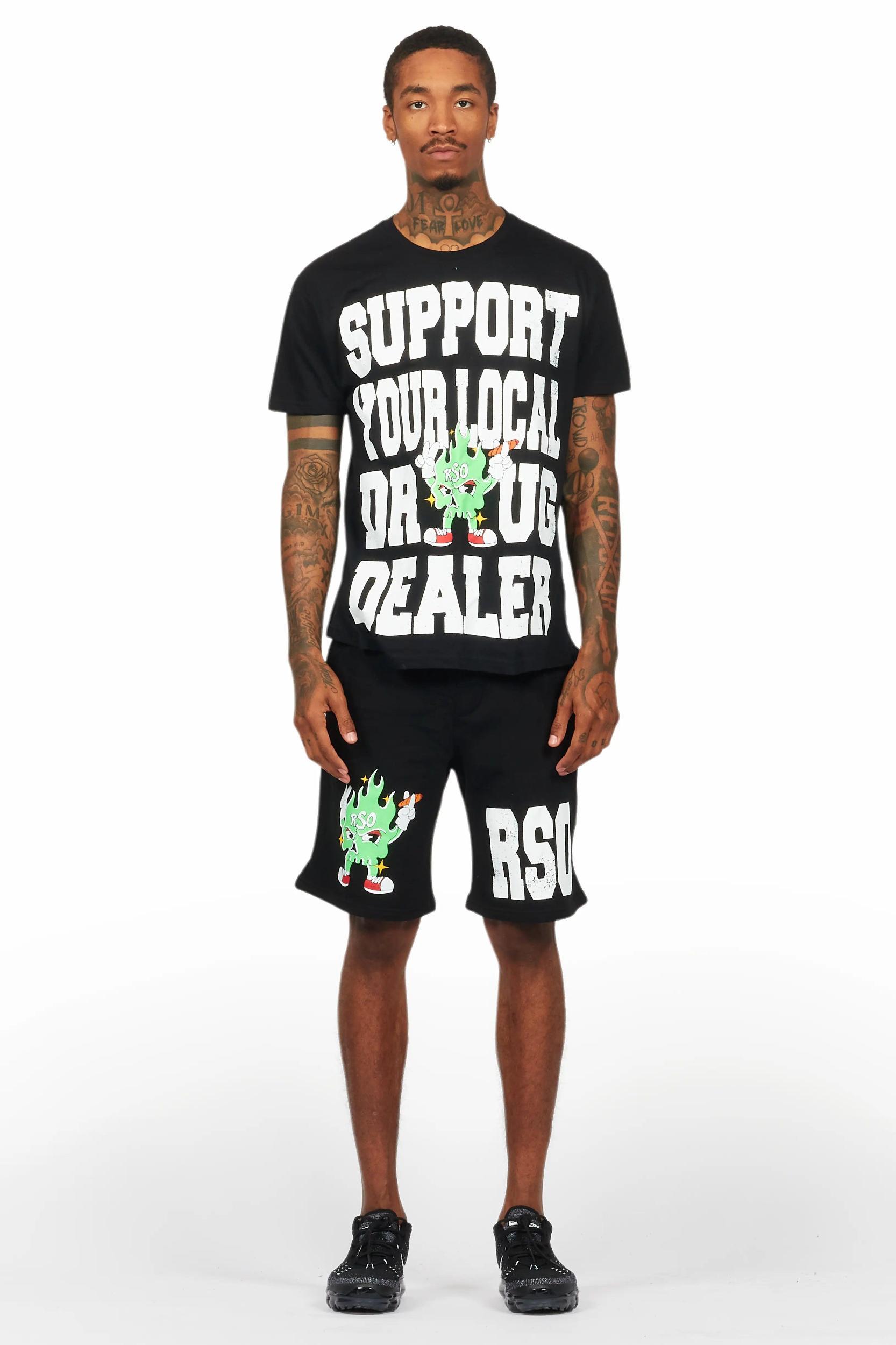 Tarl Black Graphic T-Shirt Short Set Male Product Image