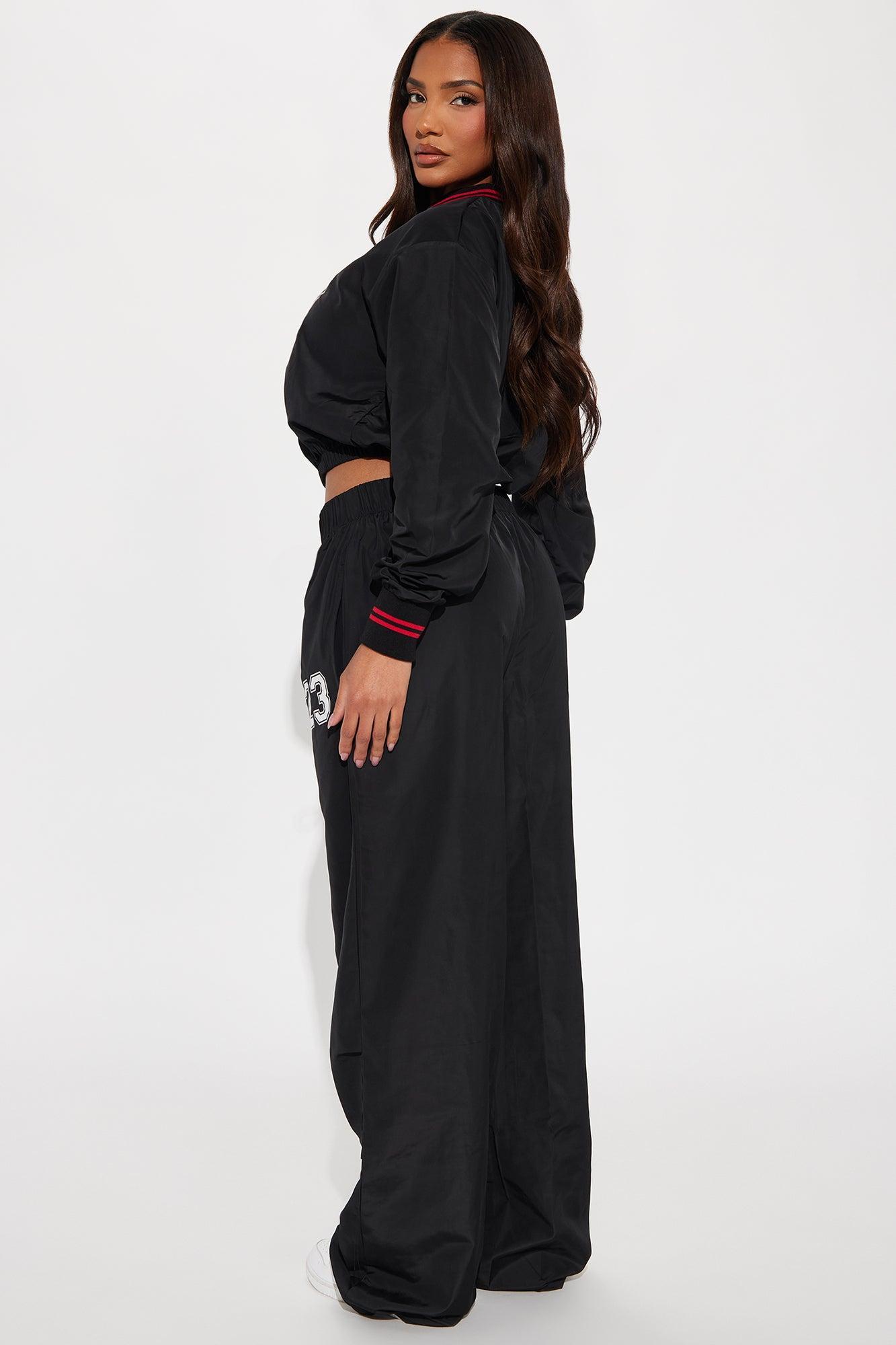Twenty Three Windbreaker Pant Set - Black Product Image