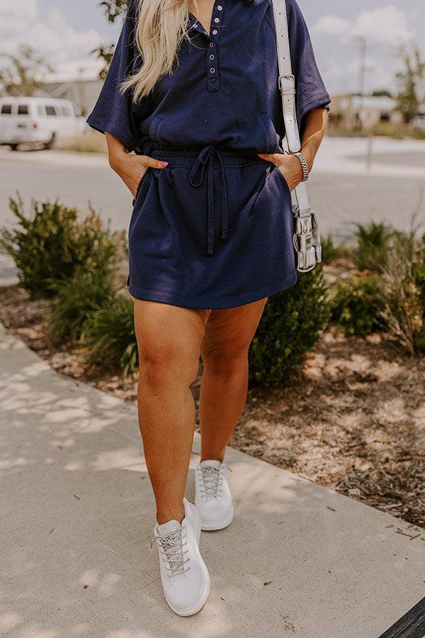 Running Errands High Waist Skort in Navy Curves Product Image