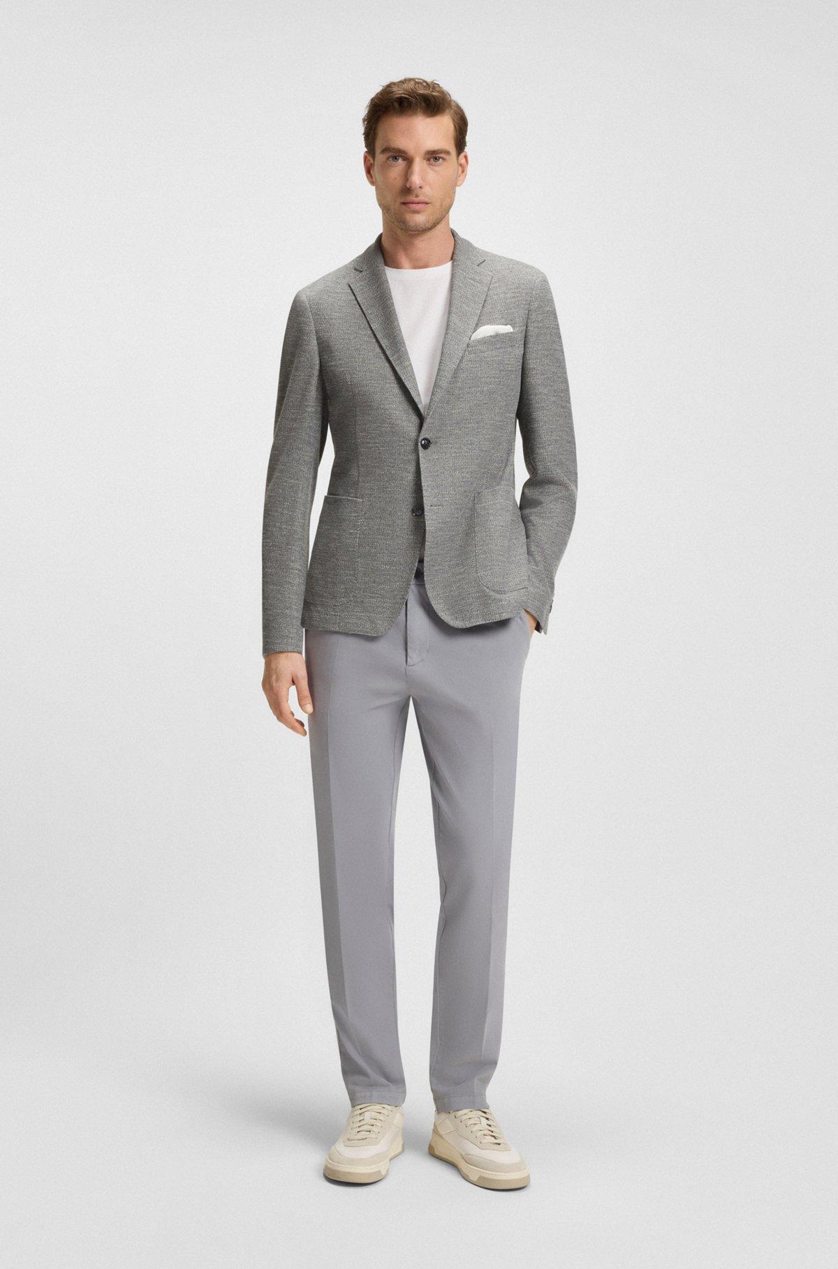 Slim-fit suit jacket in micro-patterned stretch fabric Product Image