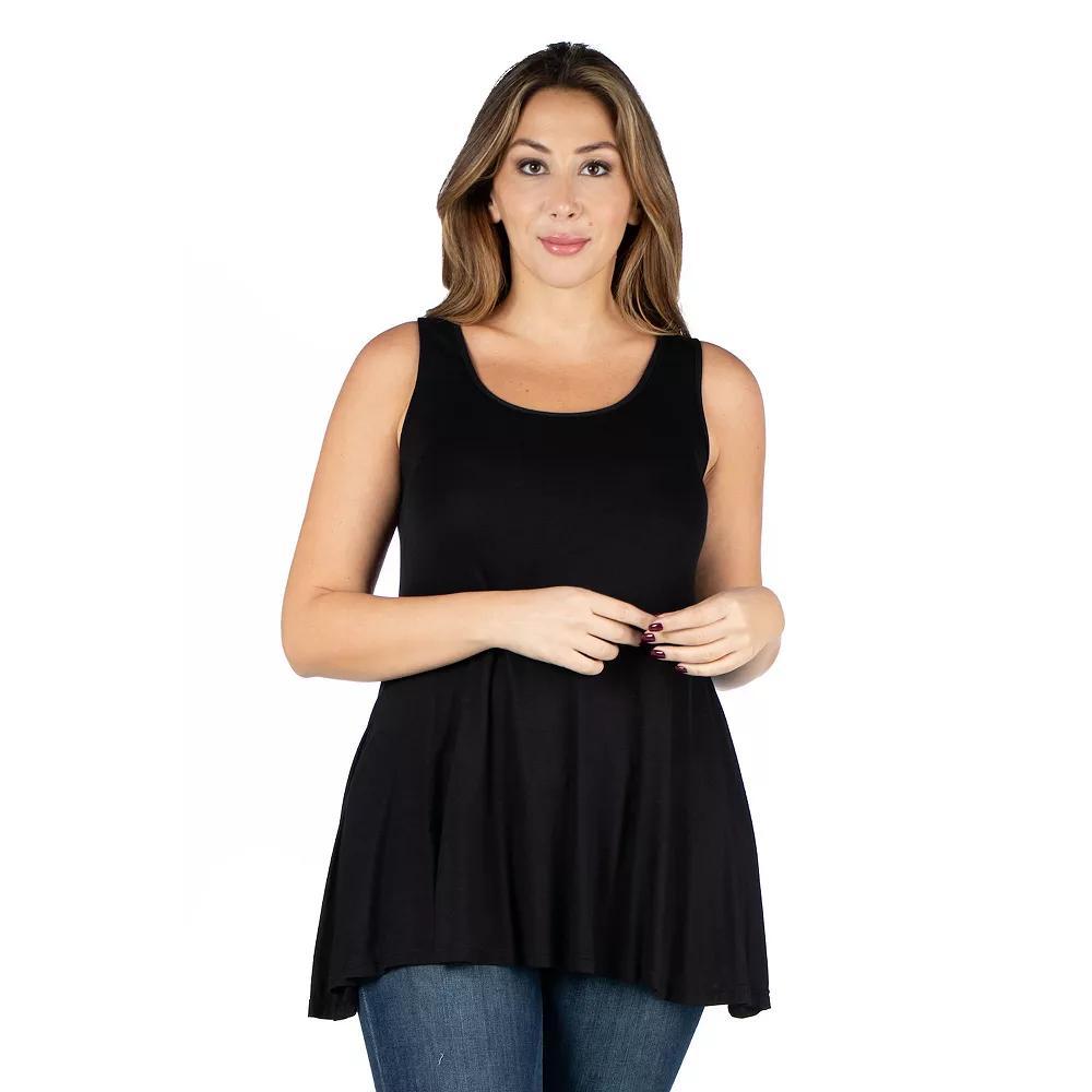 Plus Size 24Seven Comfort Apparel Sleeveless Tunic Tank Top, Womens Product Image