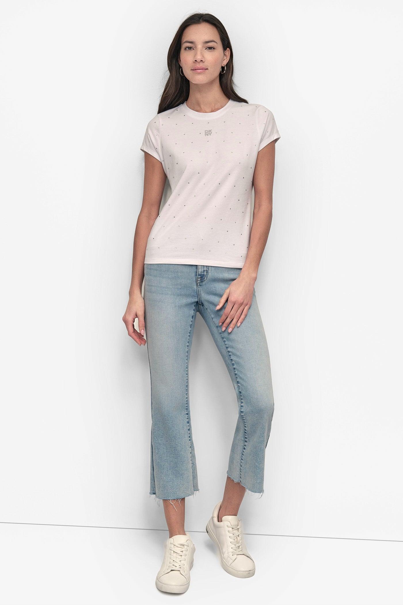 CRYSTAL EMBELLISHED LOGO TEE Product Image