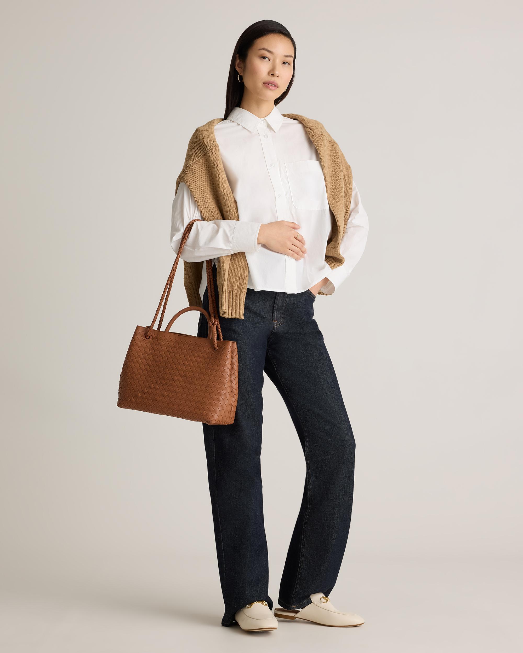 Quince | Women's Italian Leather Handwoven Satchel Product Image