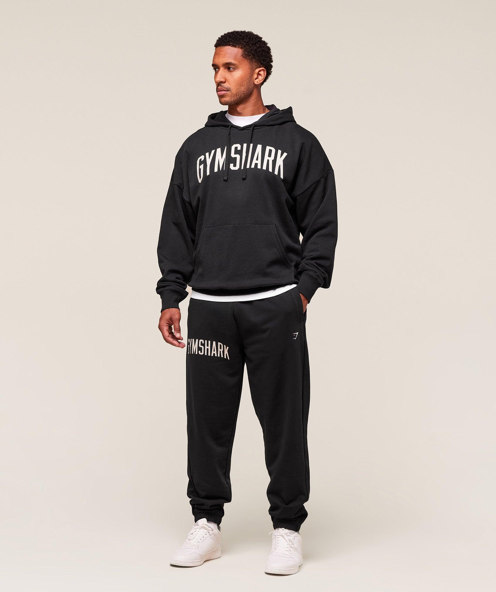 Gymshark Worn Graphic Hoodie - Black Male Product Image