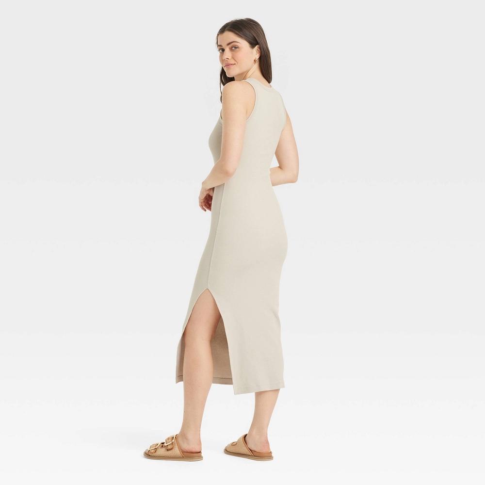 Women's Rib-Knit Maxi Bodycon Dress - Universal Thread™ Tan S Product Image