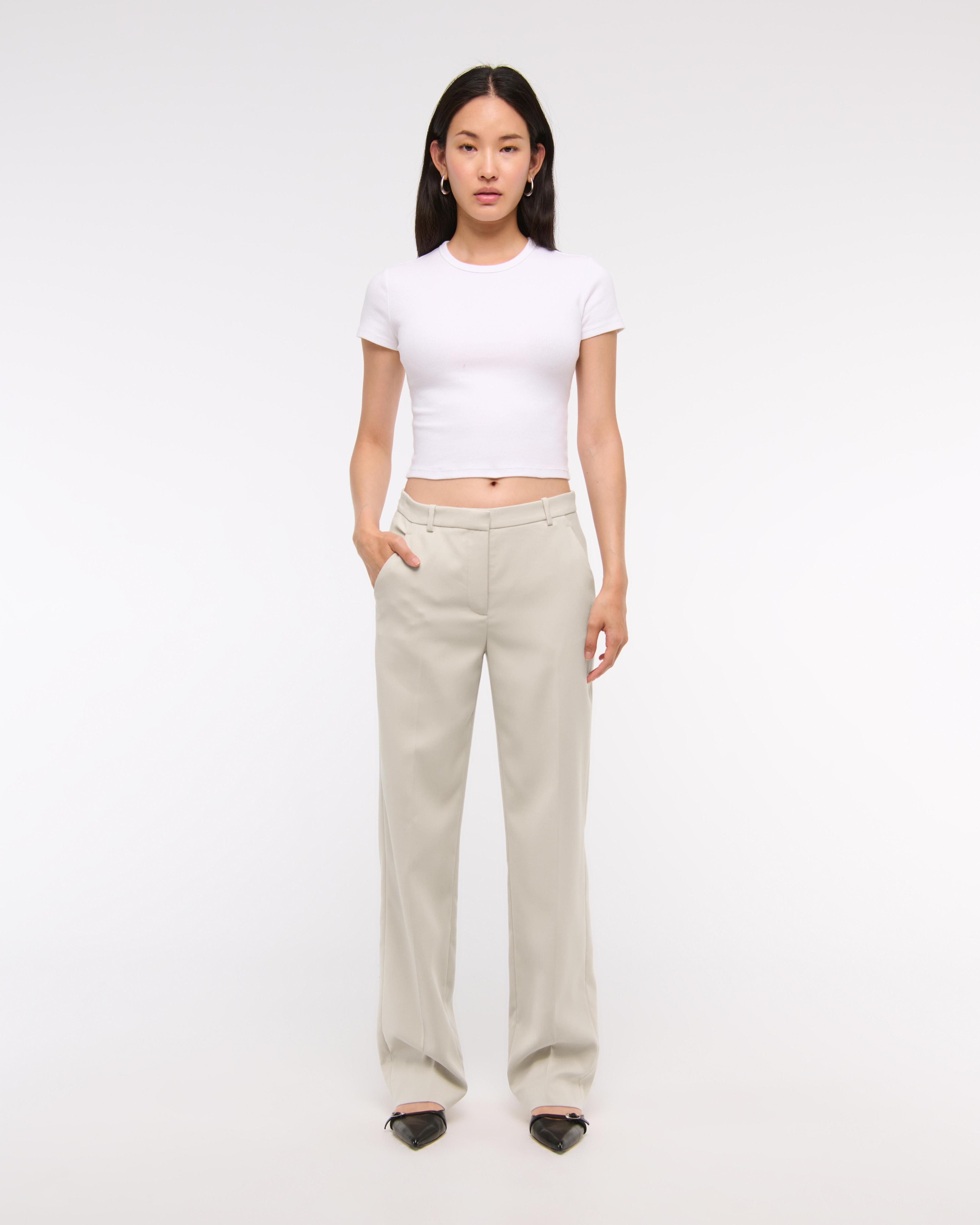 Mid Rise Tailored Straight Pant Product Image