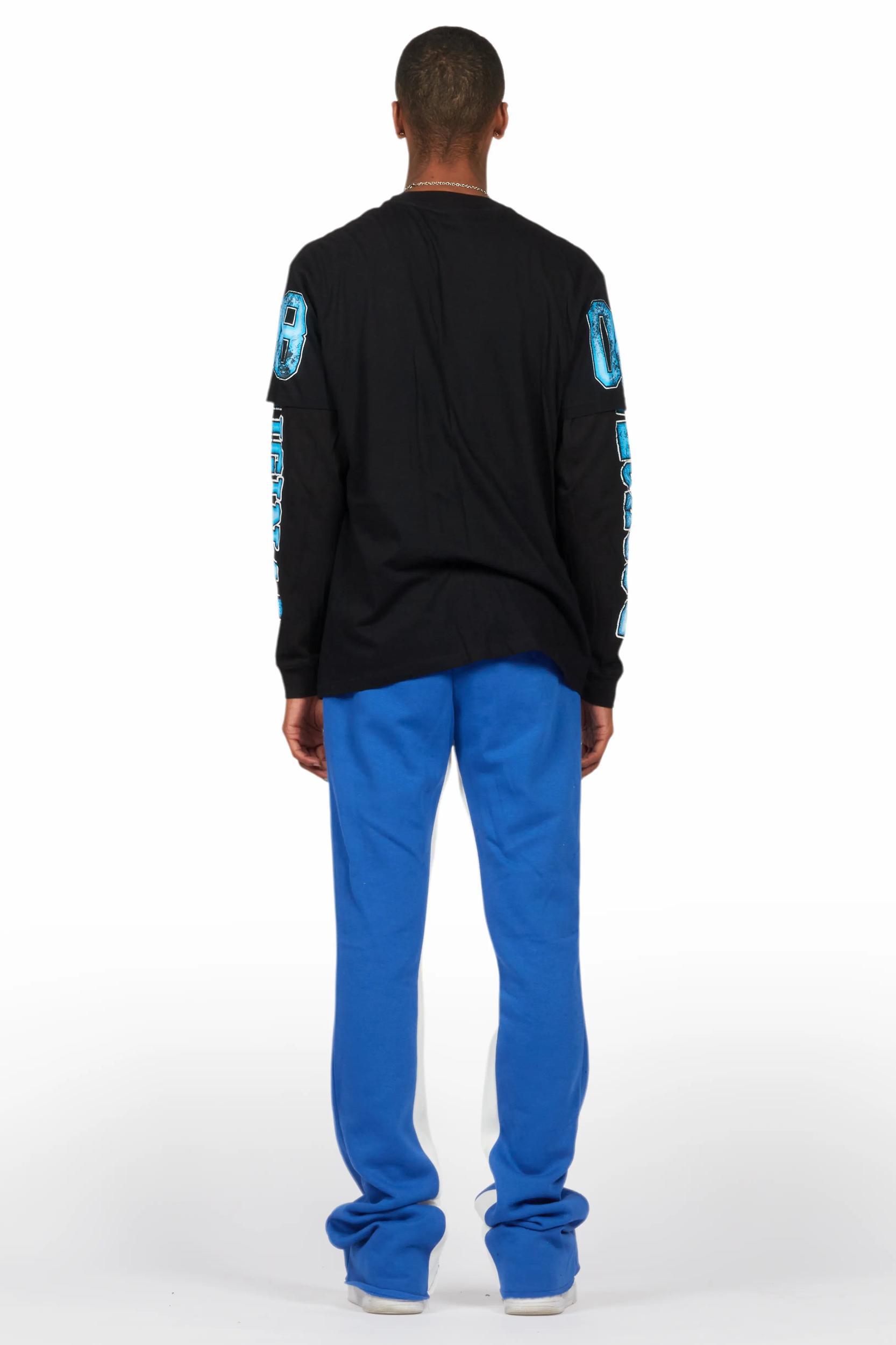 Fields Black/Royal Double Layer T-Shirt/Baggy Pant Set Male Product Image