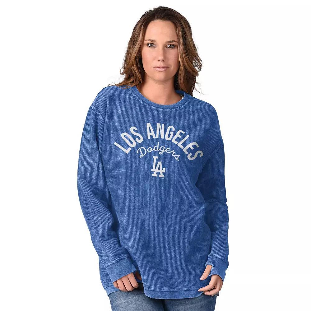 Women's G-III 4Her by Carl Banks Royal Los Angeles Dodgers Comfy Cord Pullover Sweatshirt, Size: Small, Blue Product Image