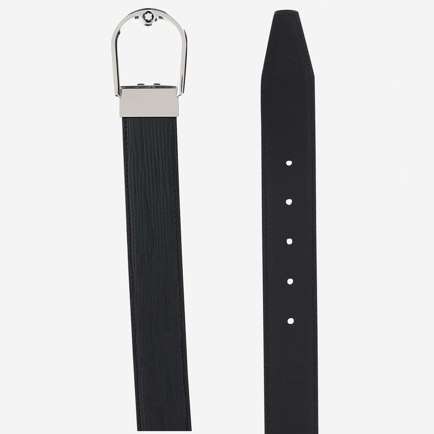 MONTBLANC 35 Mm Belt With Reversible Horseshoe Buckle In Black Product Image