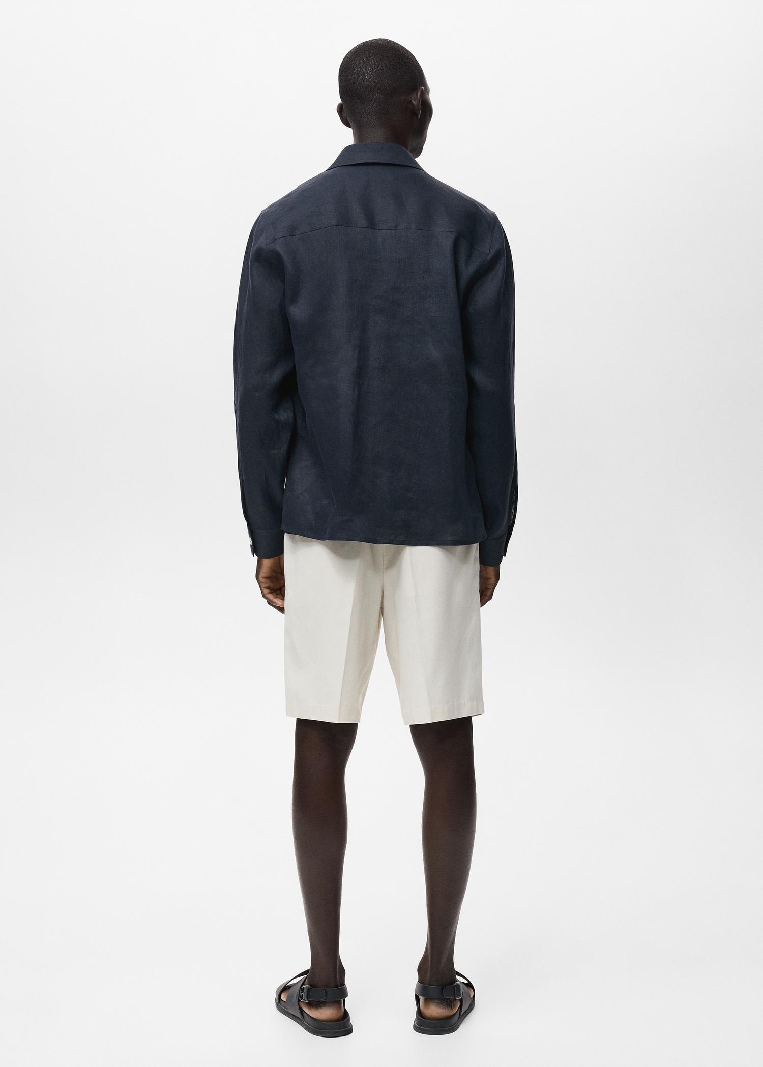 100% linen bermuda shorts - Men | MANGO USA Product Image