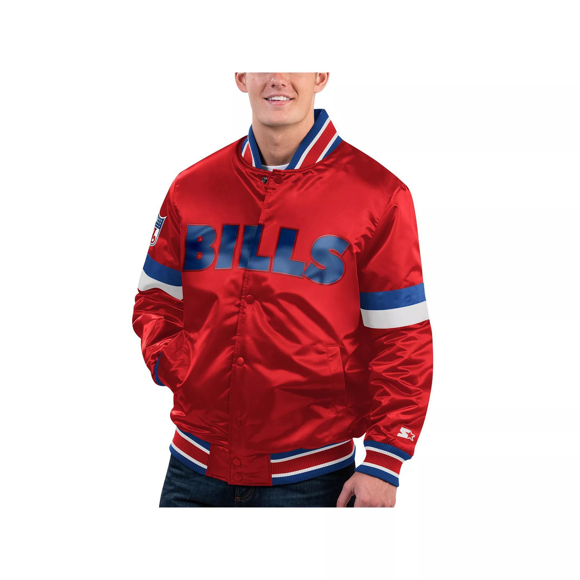 Men's Starter Red Buffalo Bills Gridiron Classics Home Game Satin Full-Snap Varsity Jacket,  Product Image