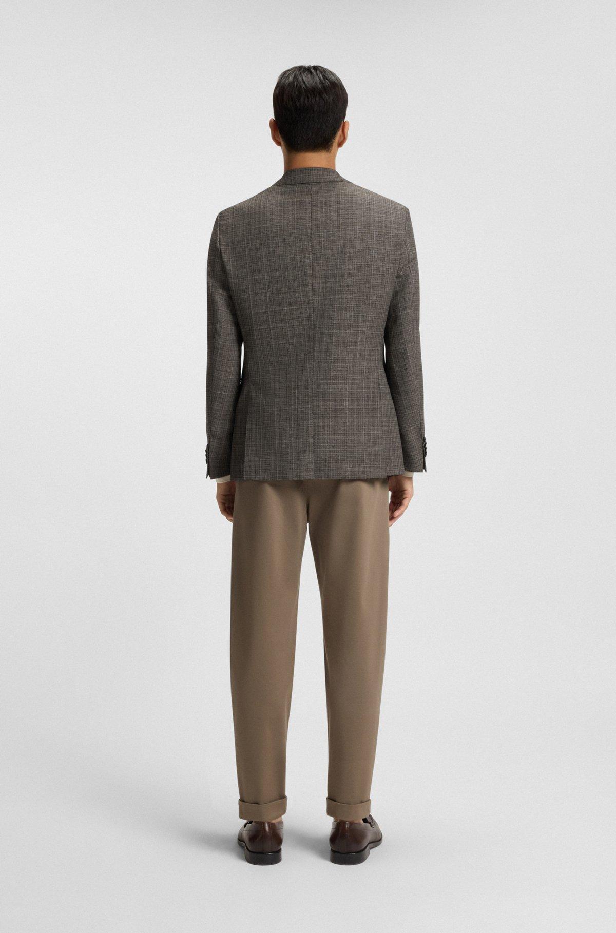 Slim-fit blazer in checked virgin wool Product Image