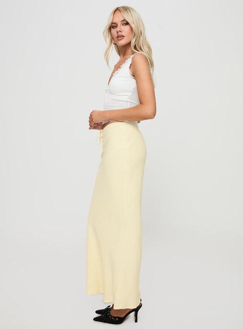 Mercer Linen Blend Maxi Skirt Lemon Product Image