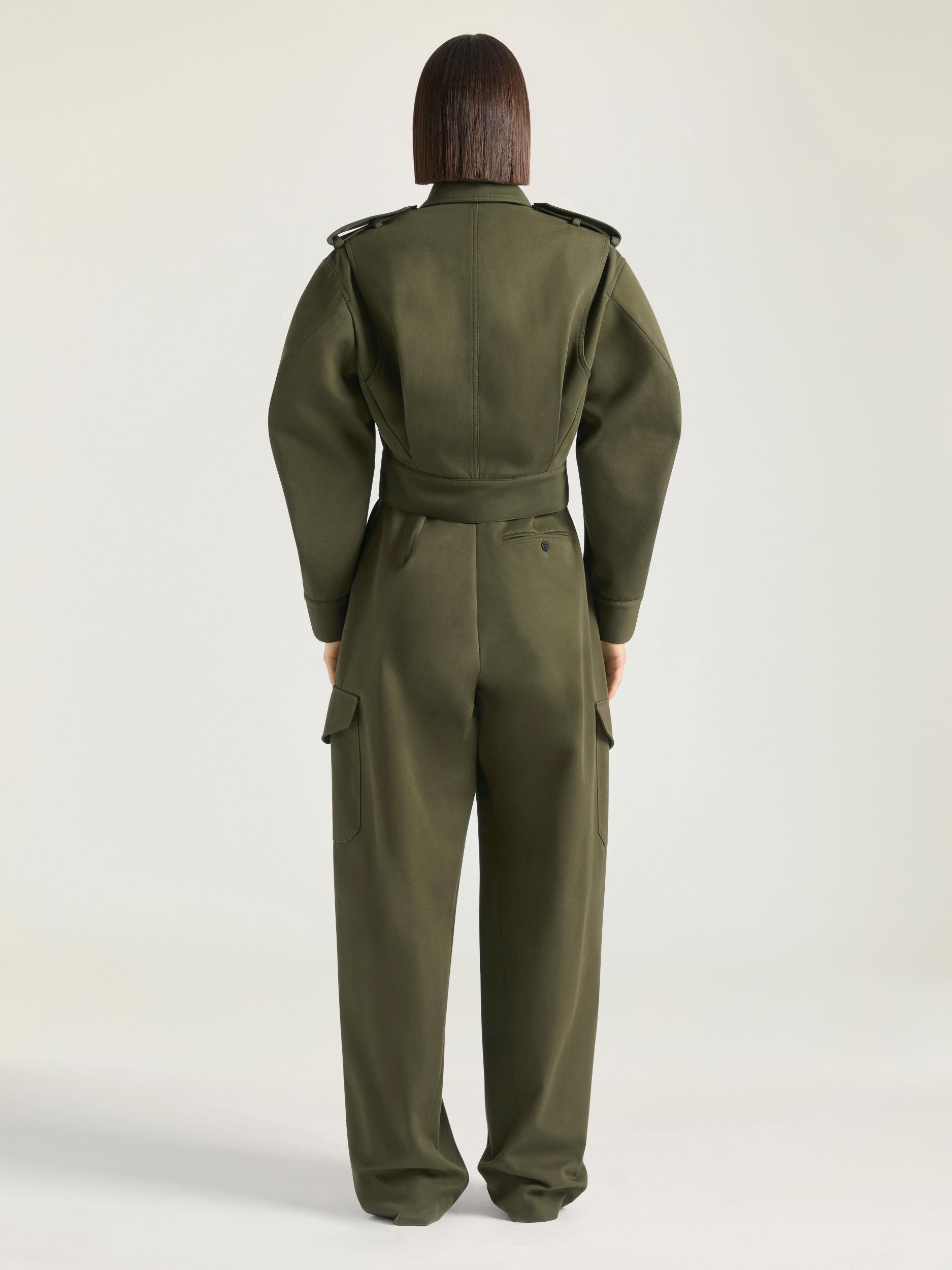 Cropped utility jacket in cotton and wool Product Image