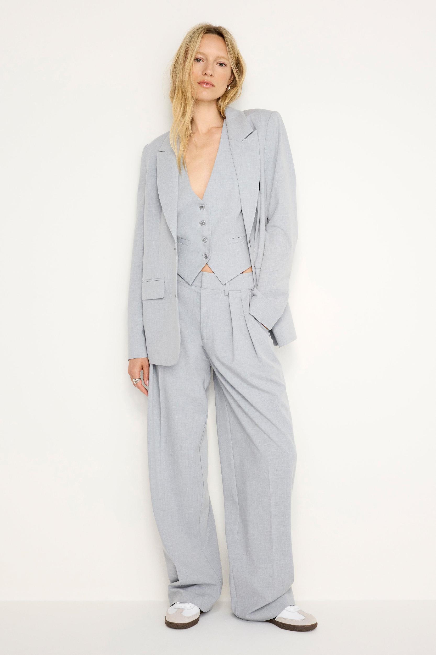 ESSENTIAL SUITING VEST | HEATHER GREY001 Product Image