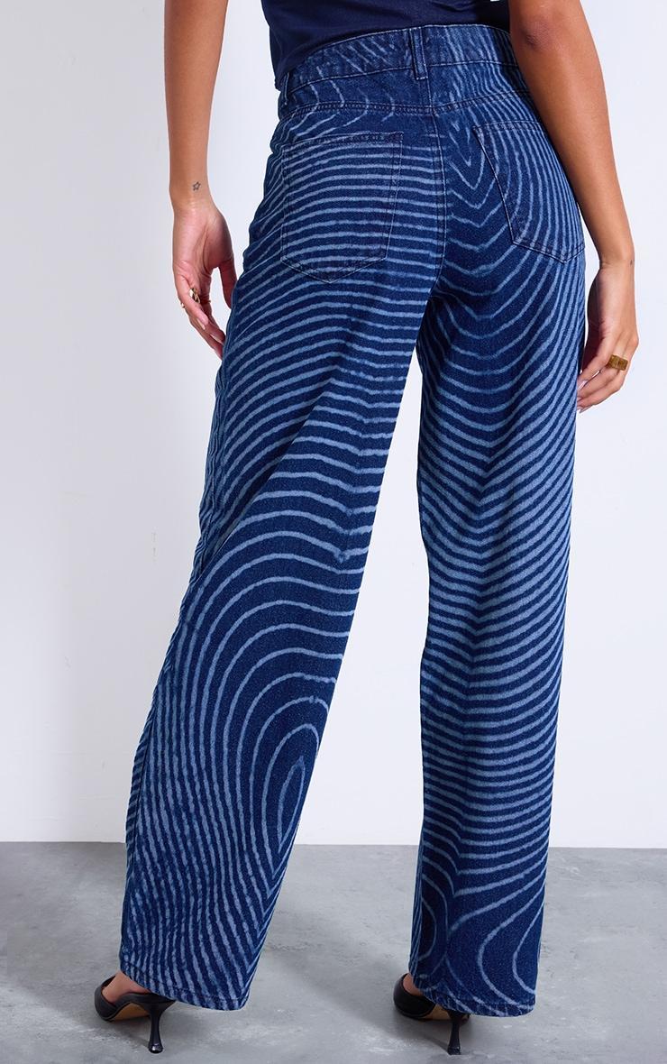 Indigo Lazer Swirl Print Jeans Product Image