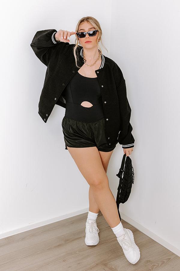 Pilates Please Romper in Black Product Image