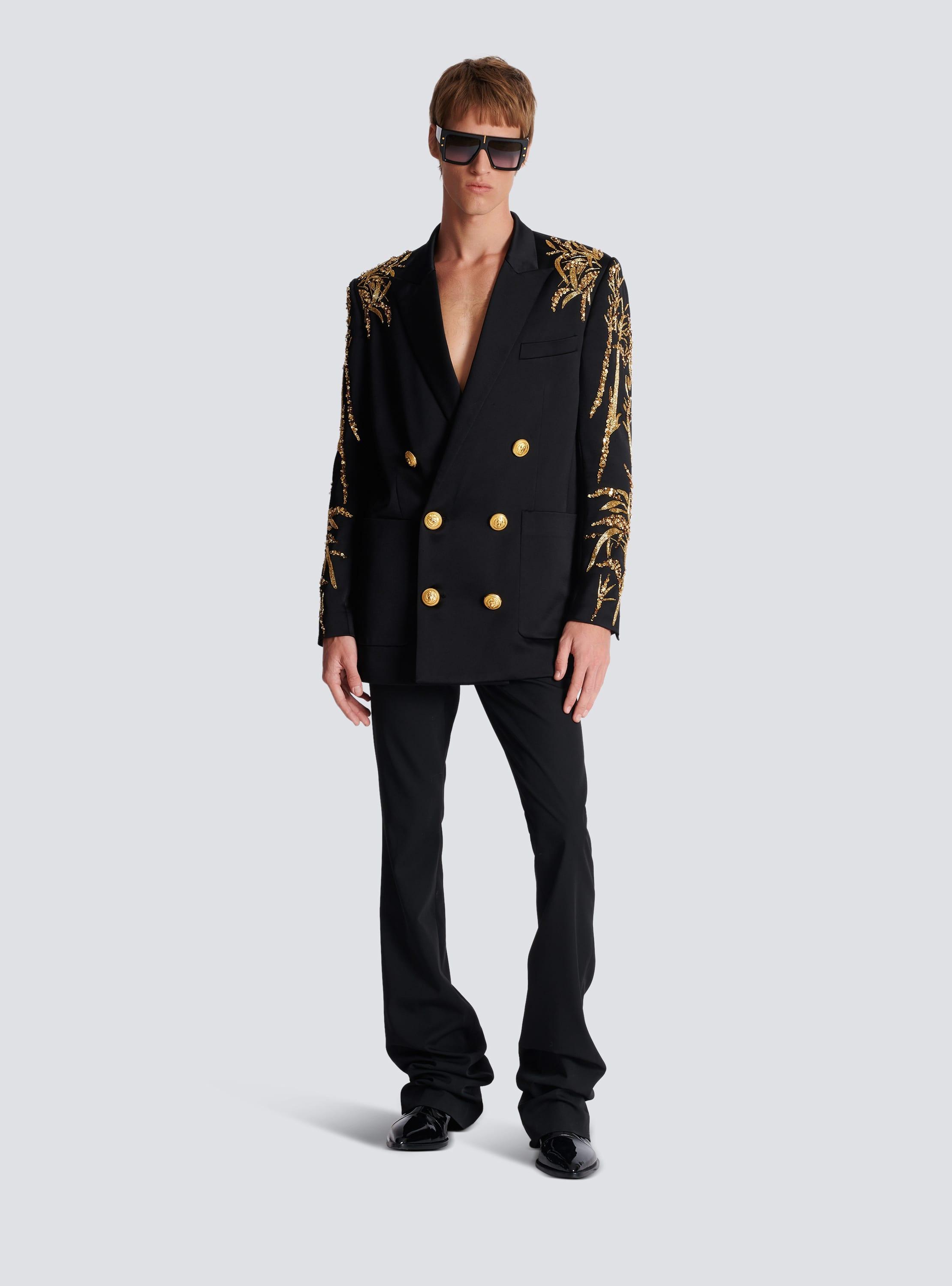 Blazer with embroidered Bamboo sleeves Product Image