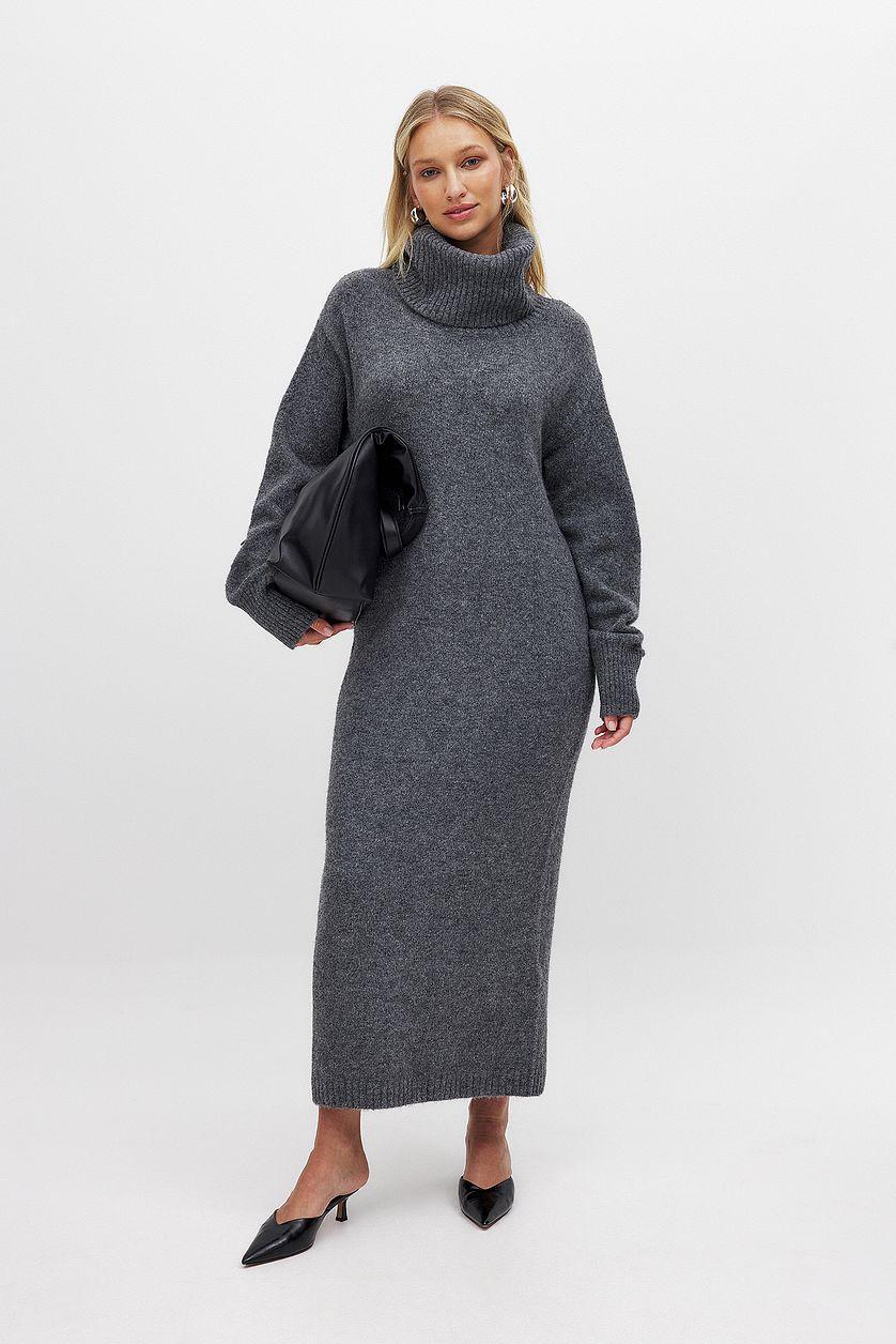 Knitted Maxi Turtle Neck Dress Product Image