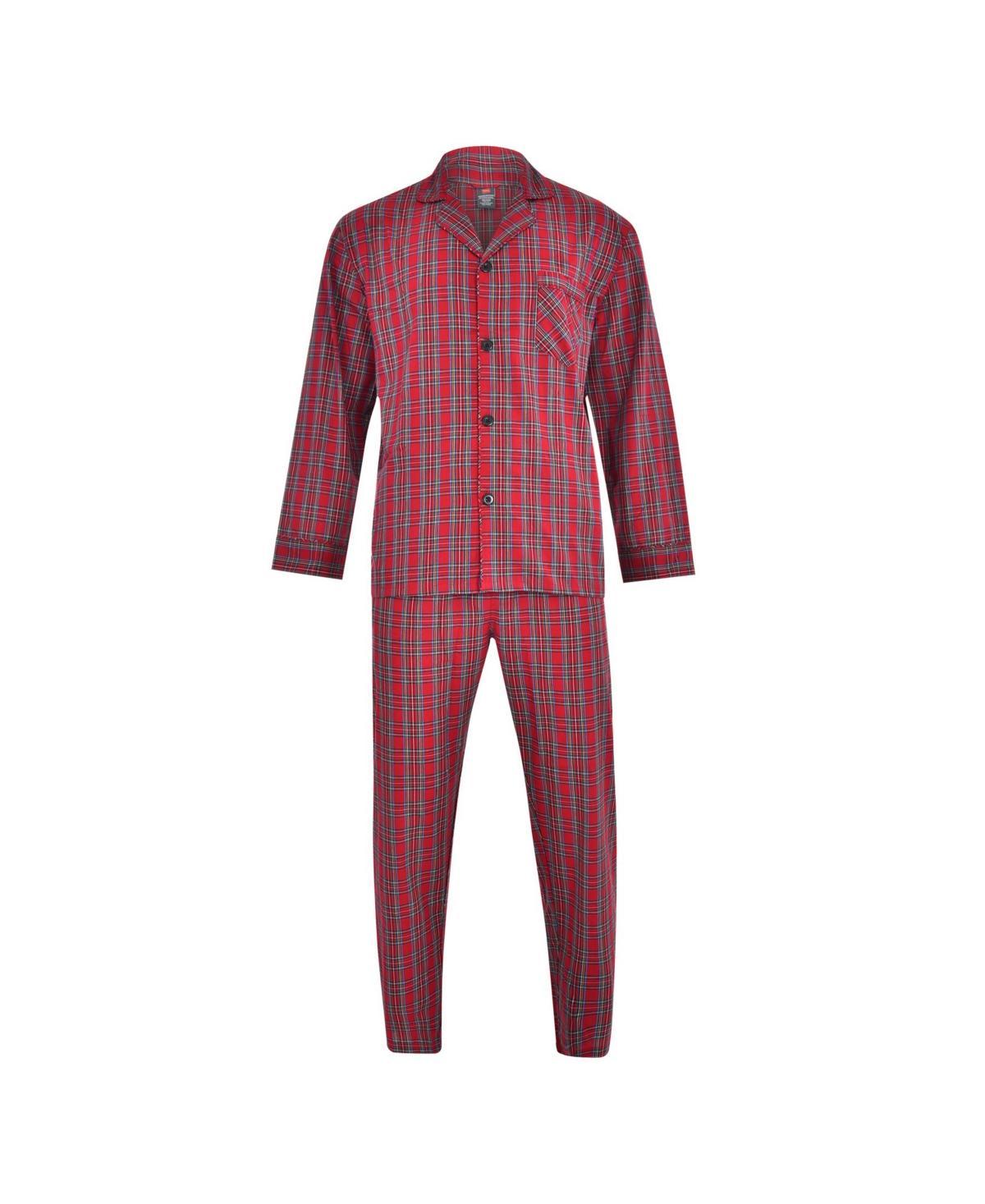 Big & Tall Hanes® Classics Pajama Set, Men's, Size: Large Tall, Red Plaid Product Image