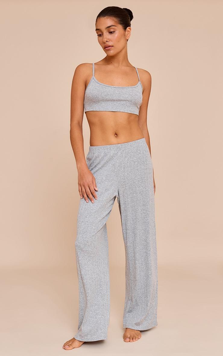 Petite Grey Marl Pointelle Pj Bralette Product Image