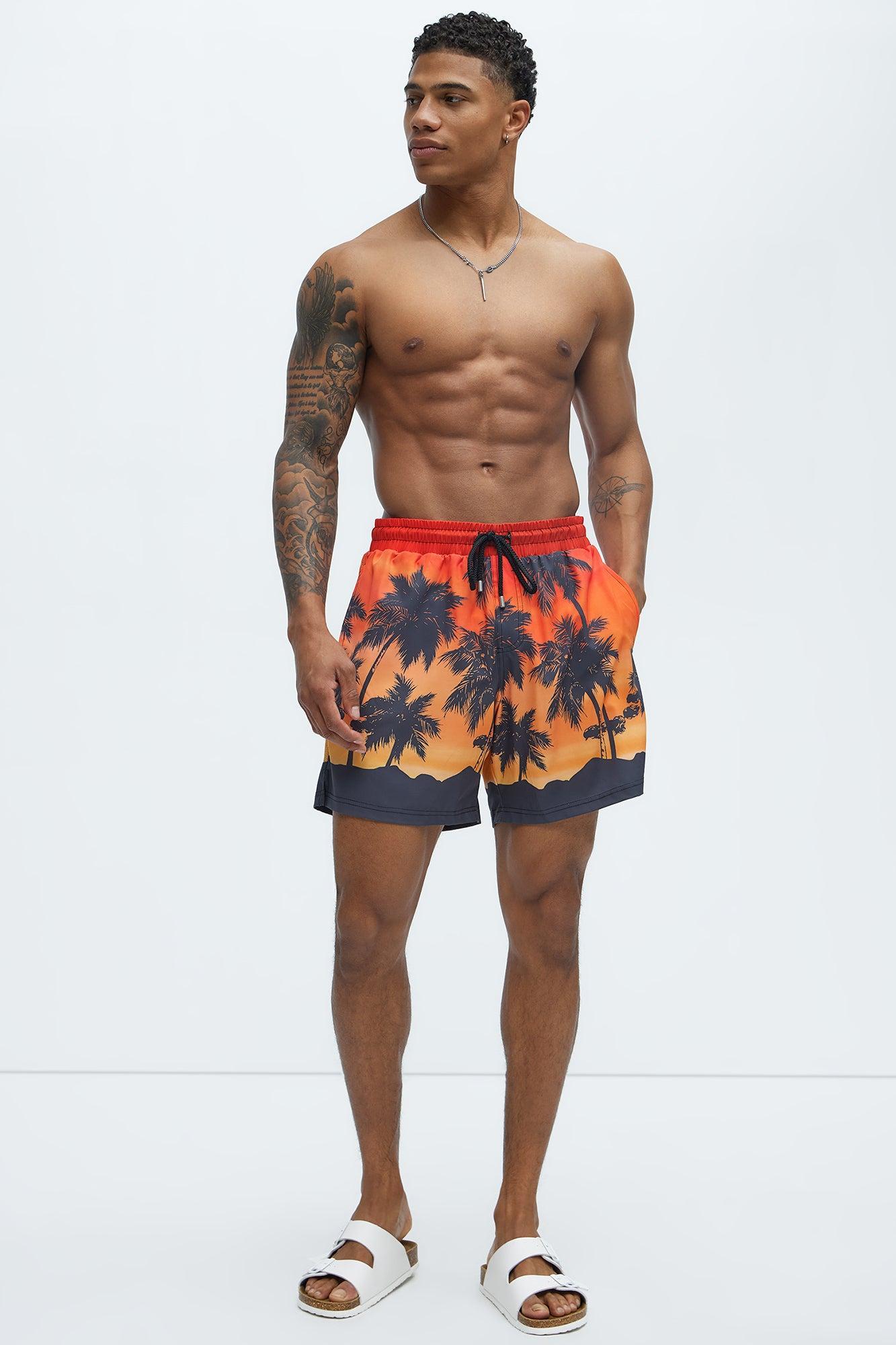 Sunset Palm Swim Mid Trunk - Multi Color Product Image