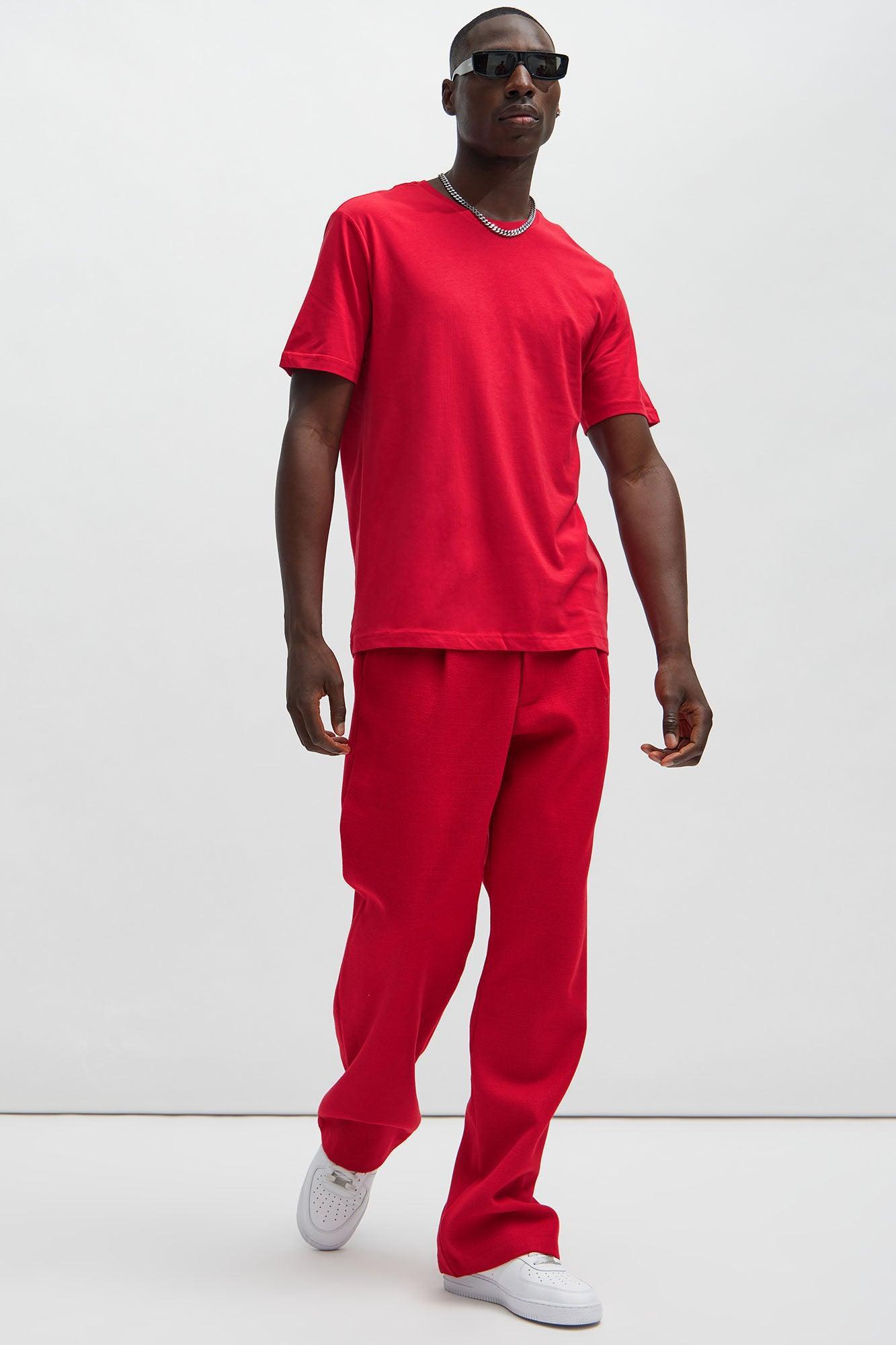 Essential Short Sleeve Crew Tee - Red Product Image