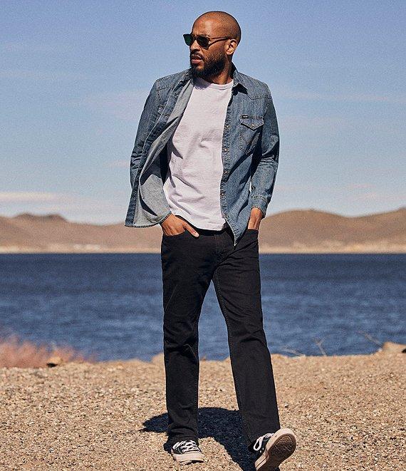 Wrangler® Regular Fit Western Denim Shirt Product Image