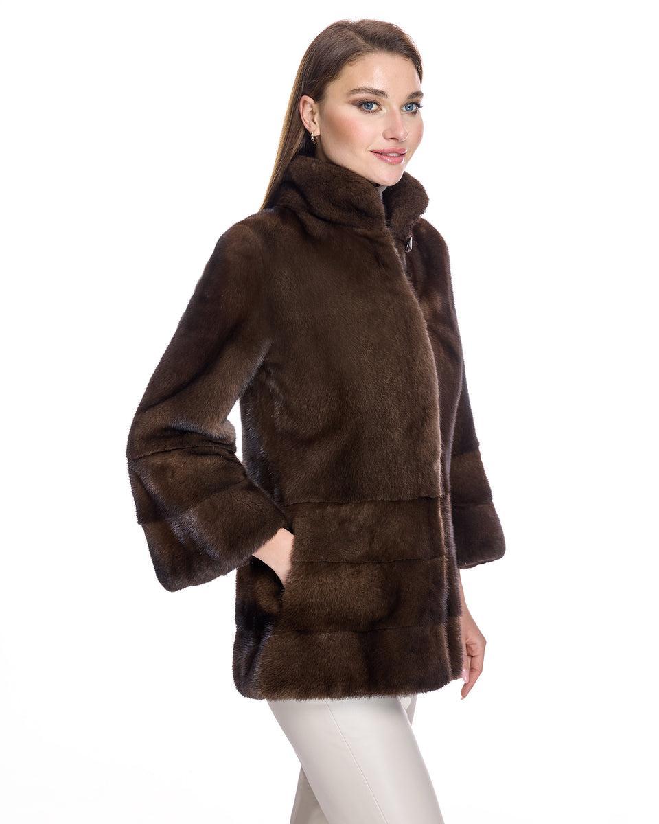 Mink Jacket with Horizontal Hem Product Image