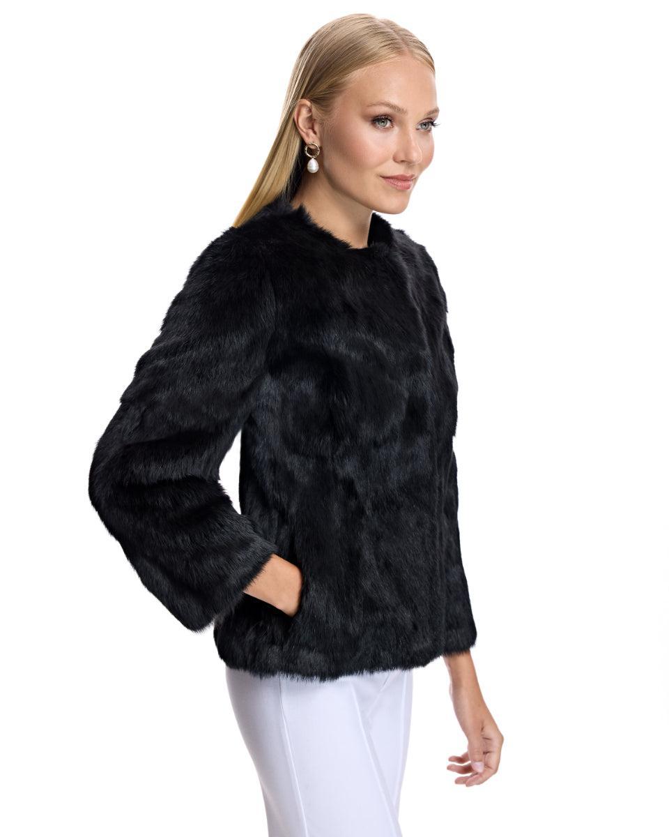 Collarless Rabbit Jacket Product Image