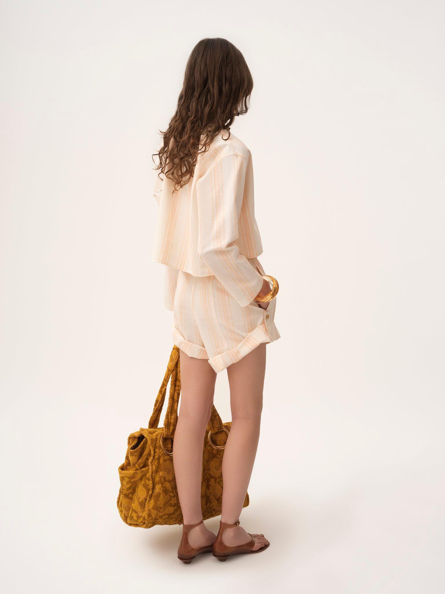 Turn-up drawstring shorts in cotton Product Image