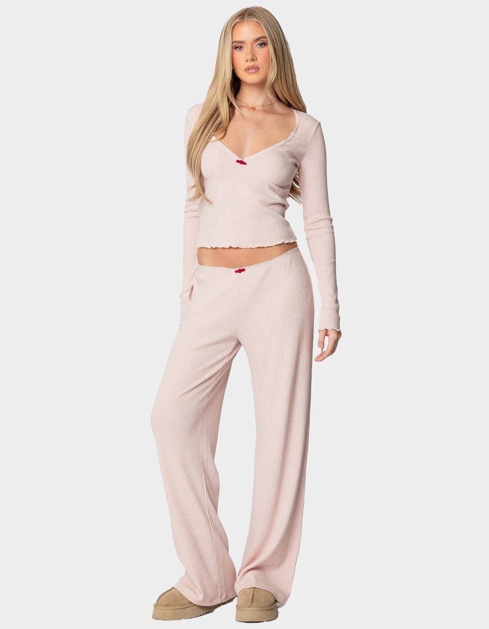 EDIKTED Roselle Ribbed Pants Product Image