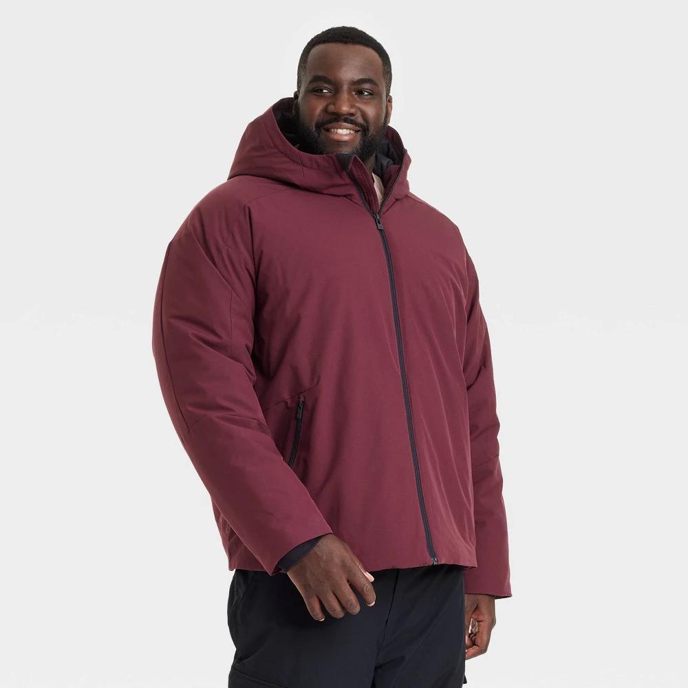 Mens Big Winter Jacket - All In Motion Berry Red 5XL Product Image