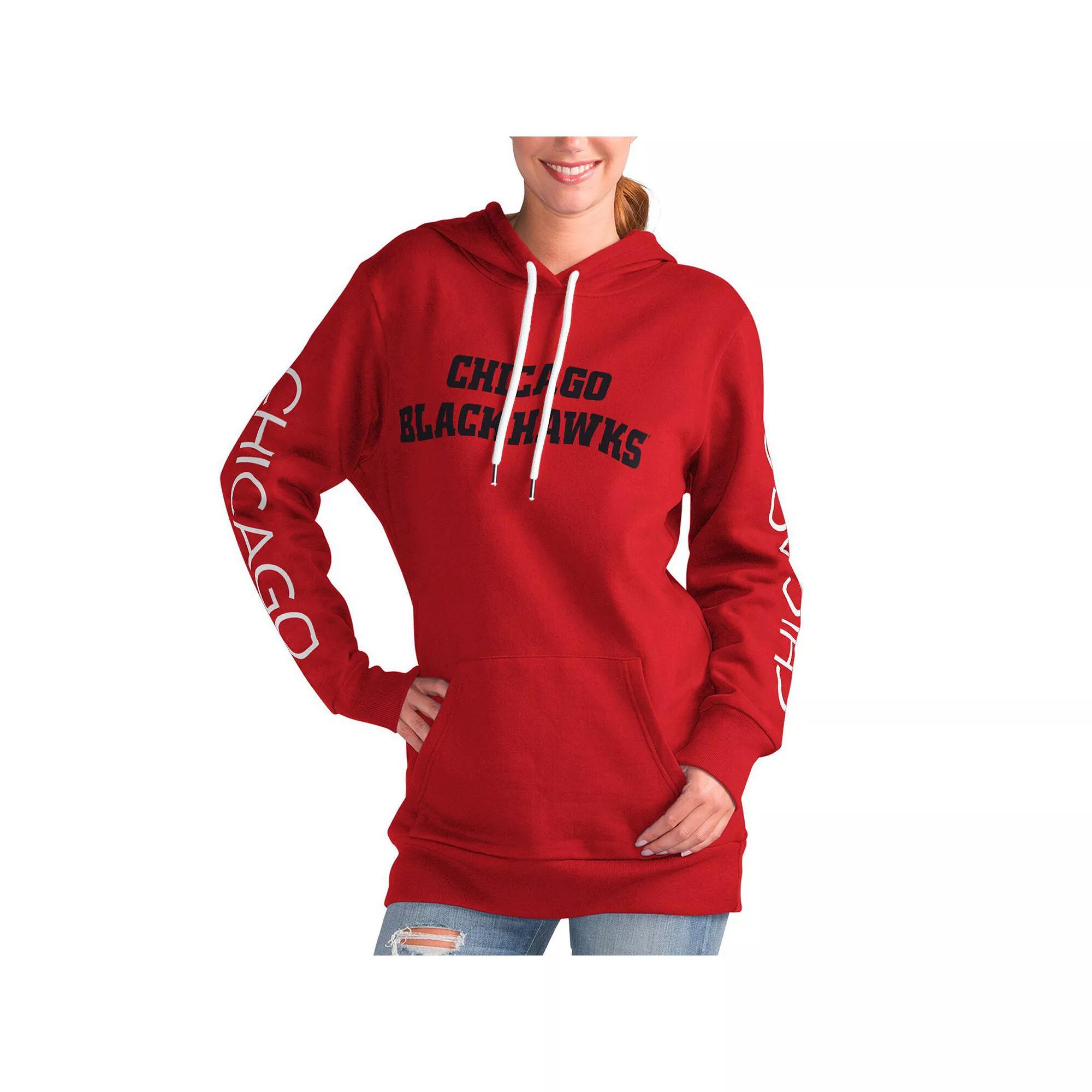 Women's G-III 4Her by Carl Banks Red Chicago Blackhawks Overtime Pullover Hoodie,  Product Image