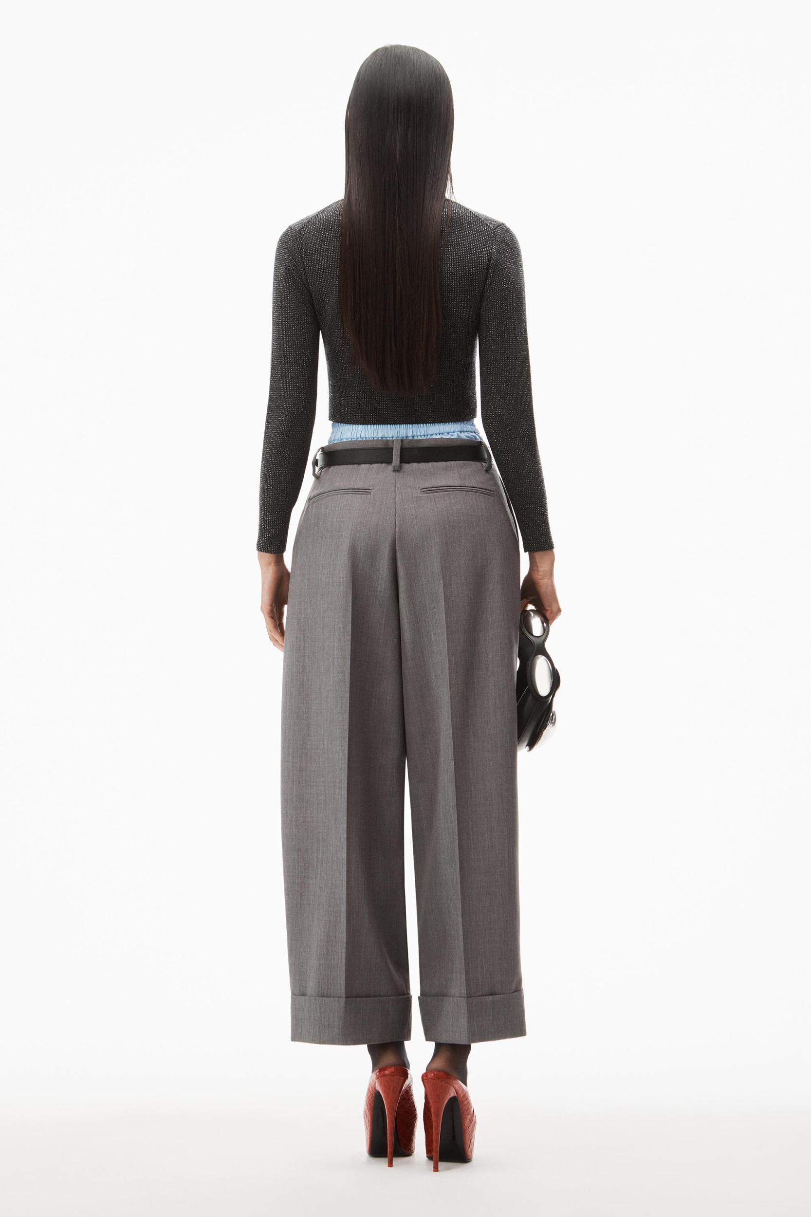 Crystal Hotfix Shrunken Cardigan In Wool Product Image