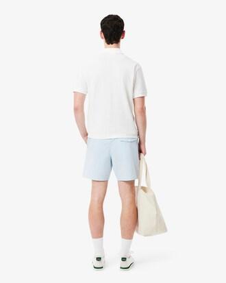 Mid Length Striped Textured Swim Trunks Product Image