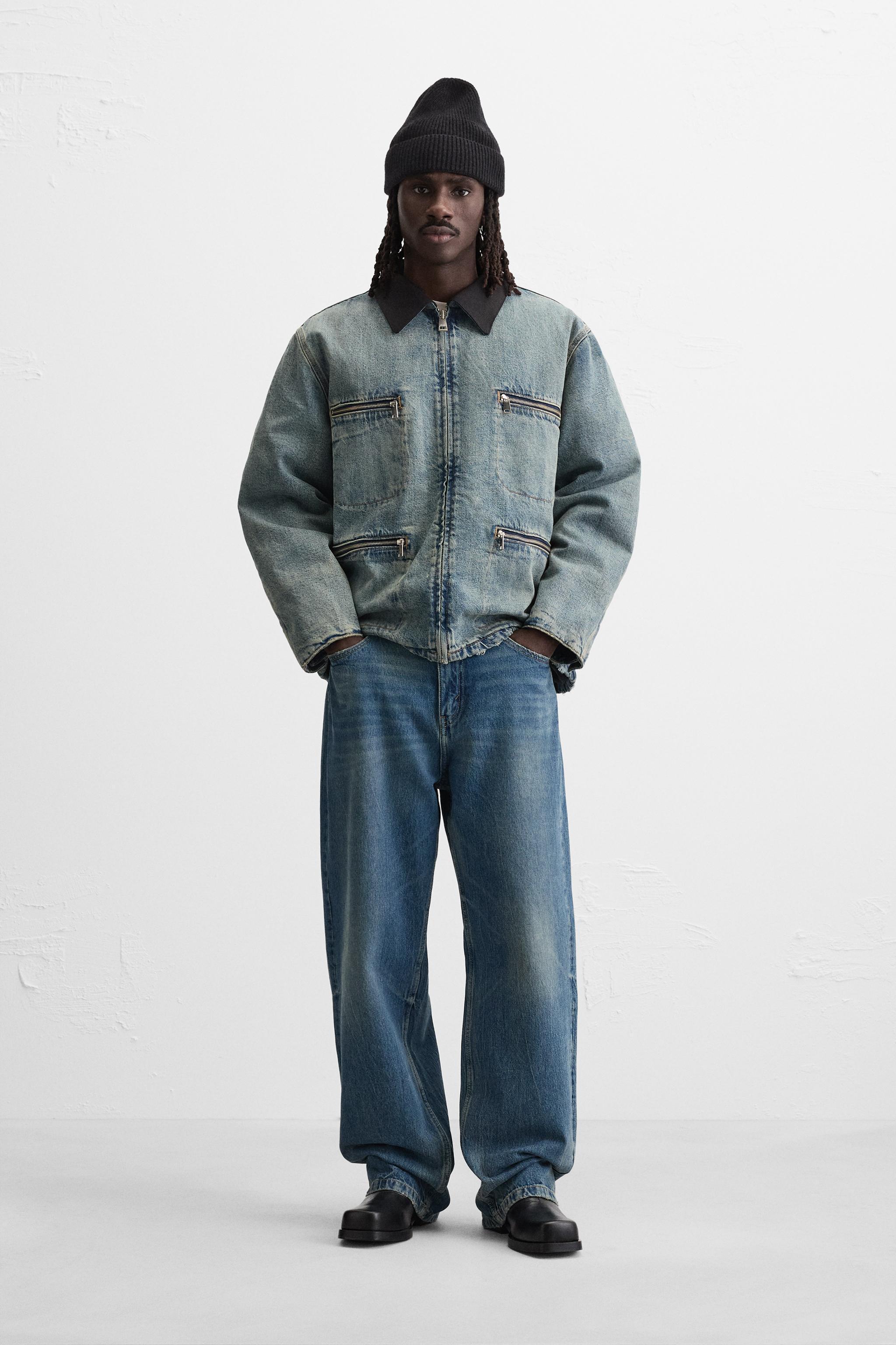 CONTRAST COLLAR DENIM JACKET Product Image