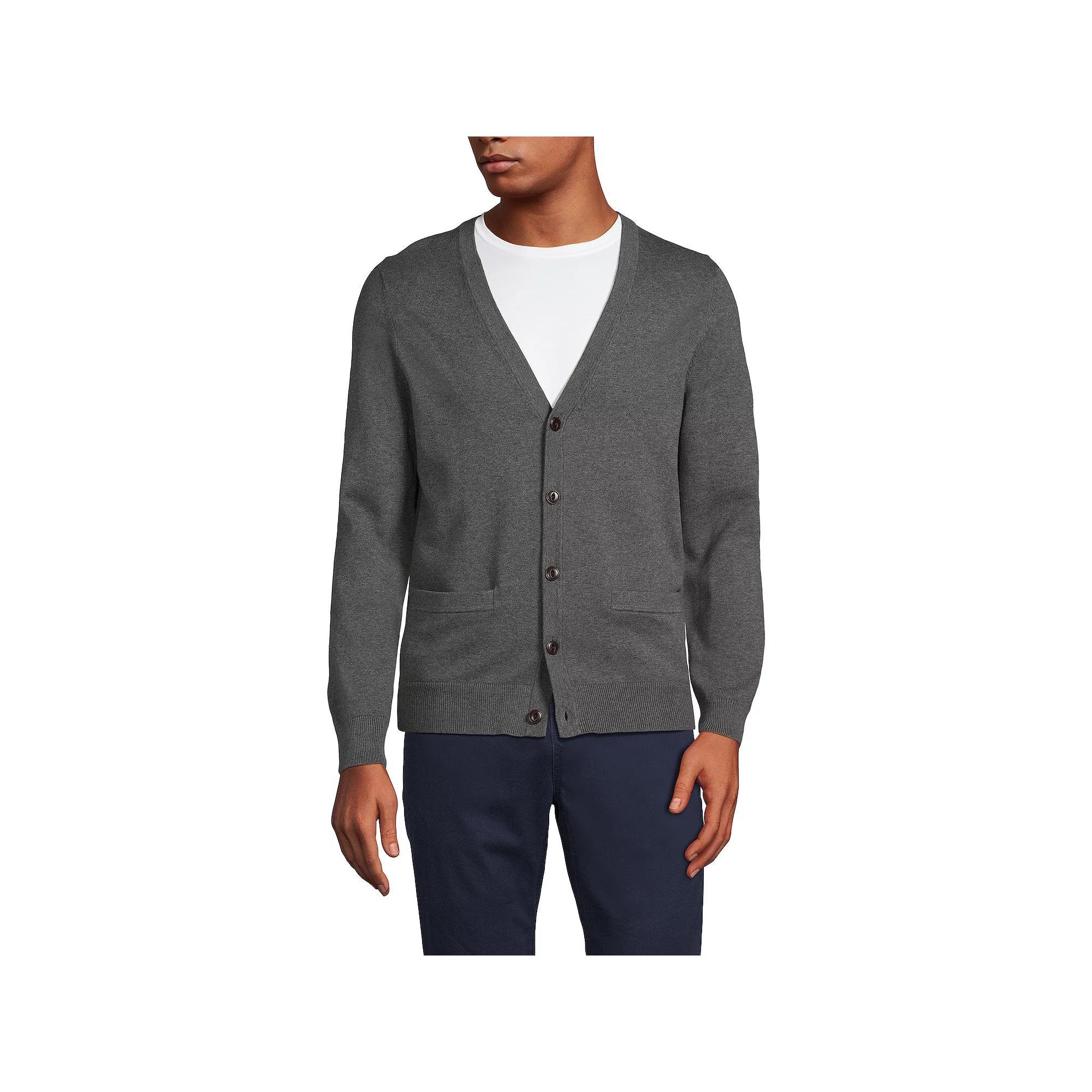 Big & Tall Lands' End Cotton Cardigan, Men's,  Product Image