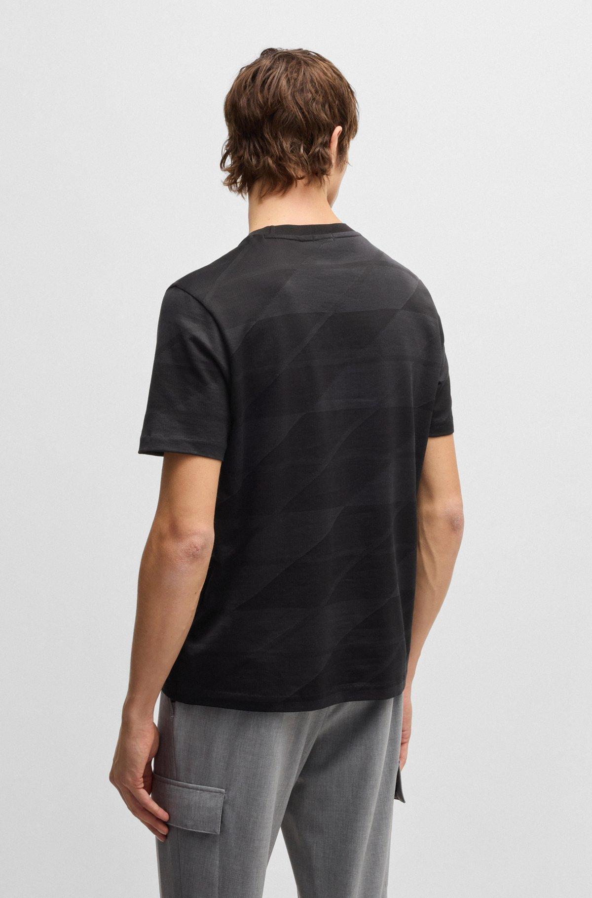  Mercerized-cotton T-shirt with two-tone jacquard Product Image