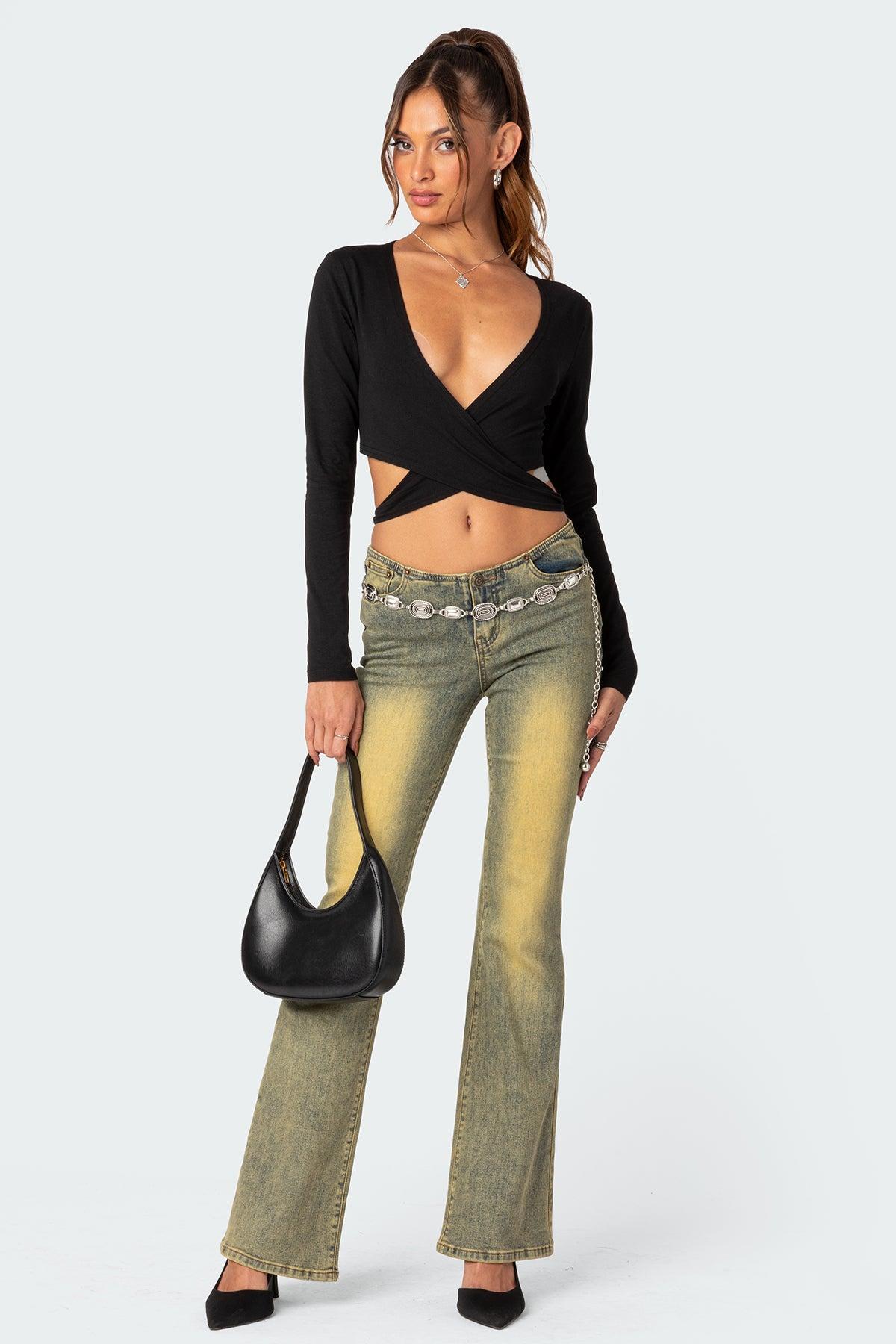 Layla Wrap Crop Top Product Image