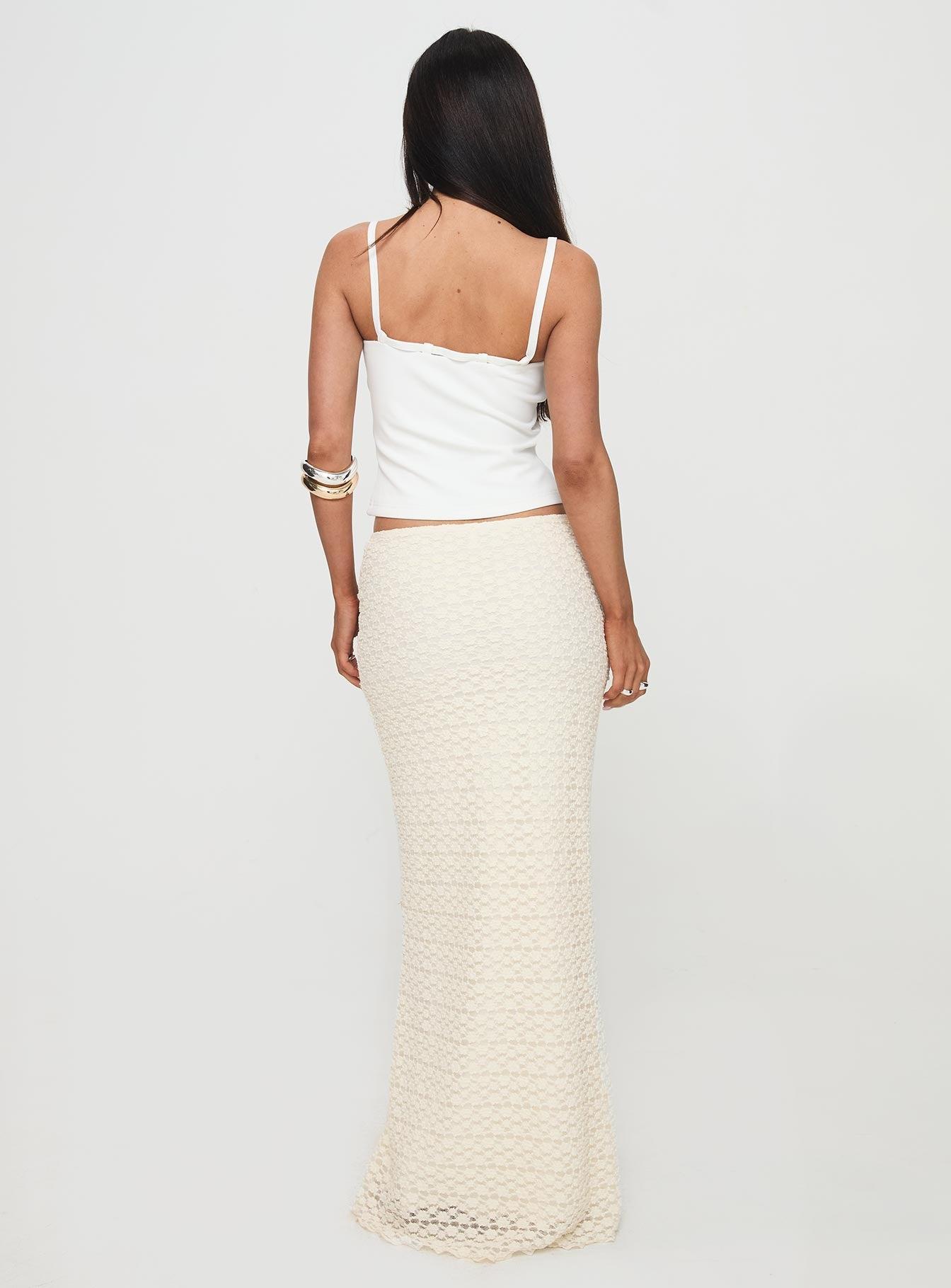 Incandescent Maxi Skirt Cream Product Image