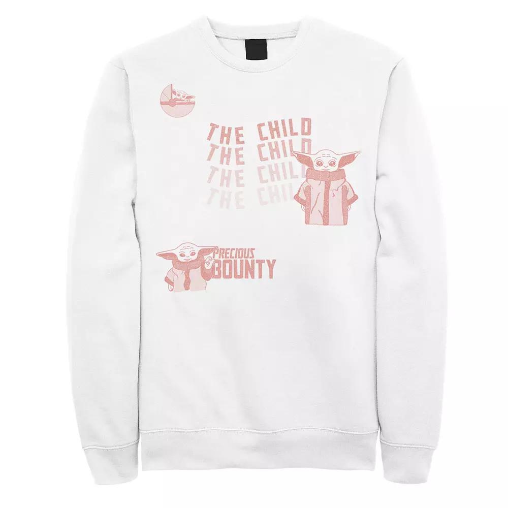 Men's Star Wars: The Mandalorian The Child Precious Bounty Text Sweatshirt, Size: Medium, White Product Image