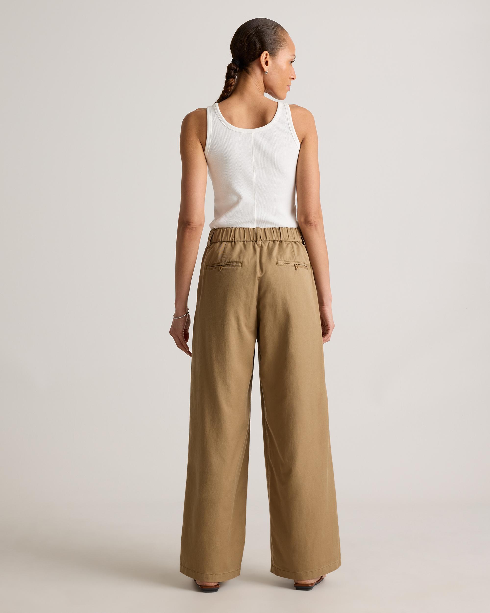 Quince | Women's Drapey Twill Pleated Trouser Tencel Product Image