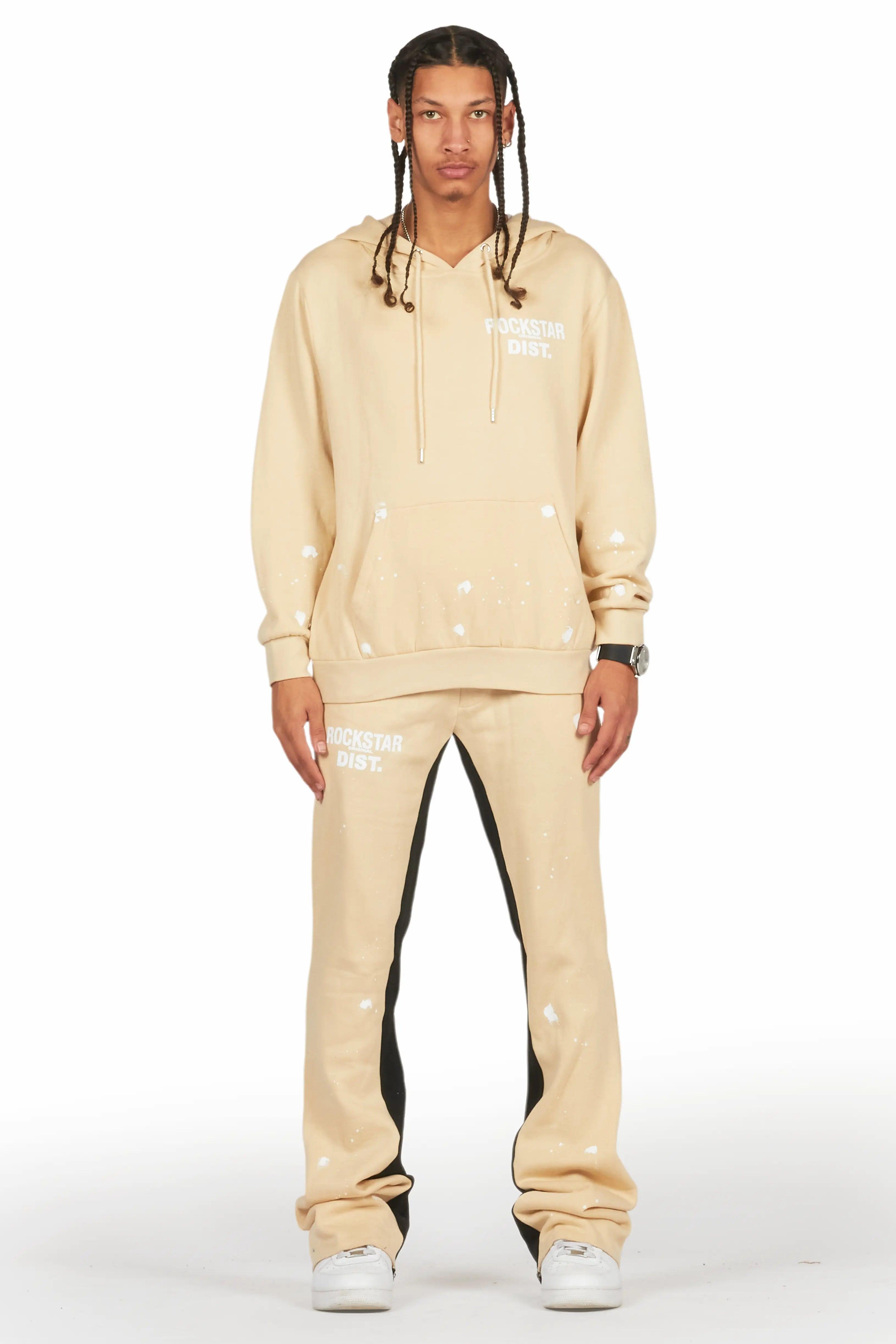 Raffer Beige Hoodie Baggy Fit Pant Track Set Male Product Image