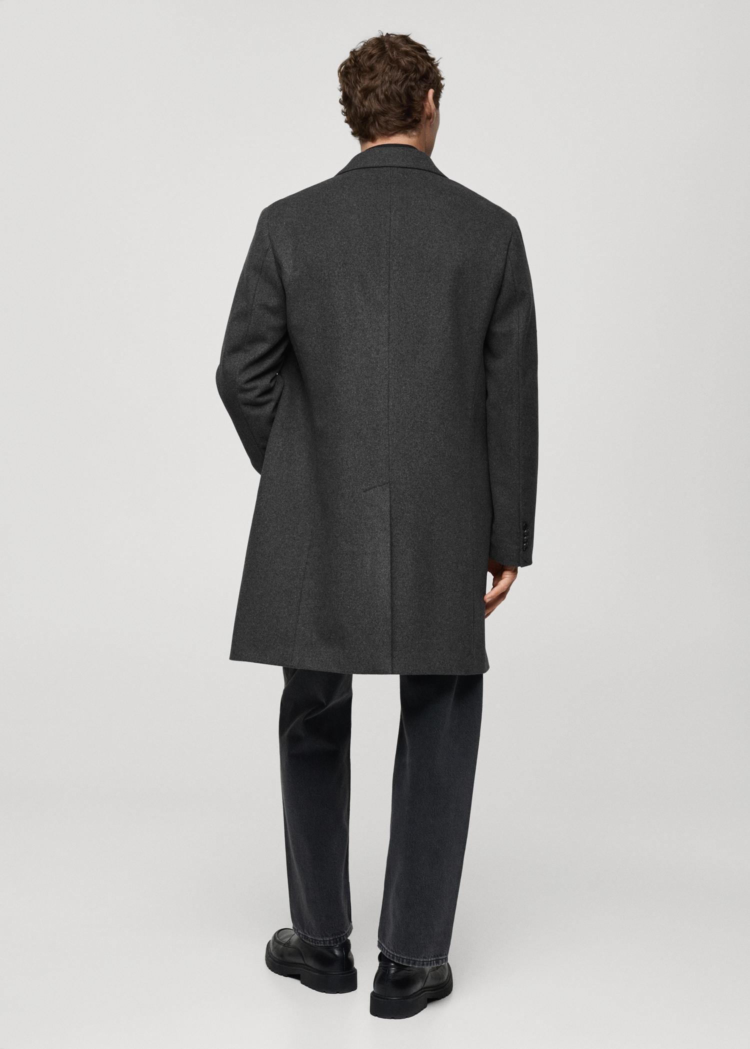 Long recycled wool coat - Men | MANGO USA Product Image