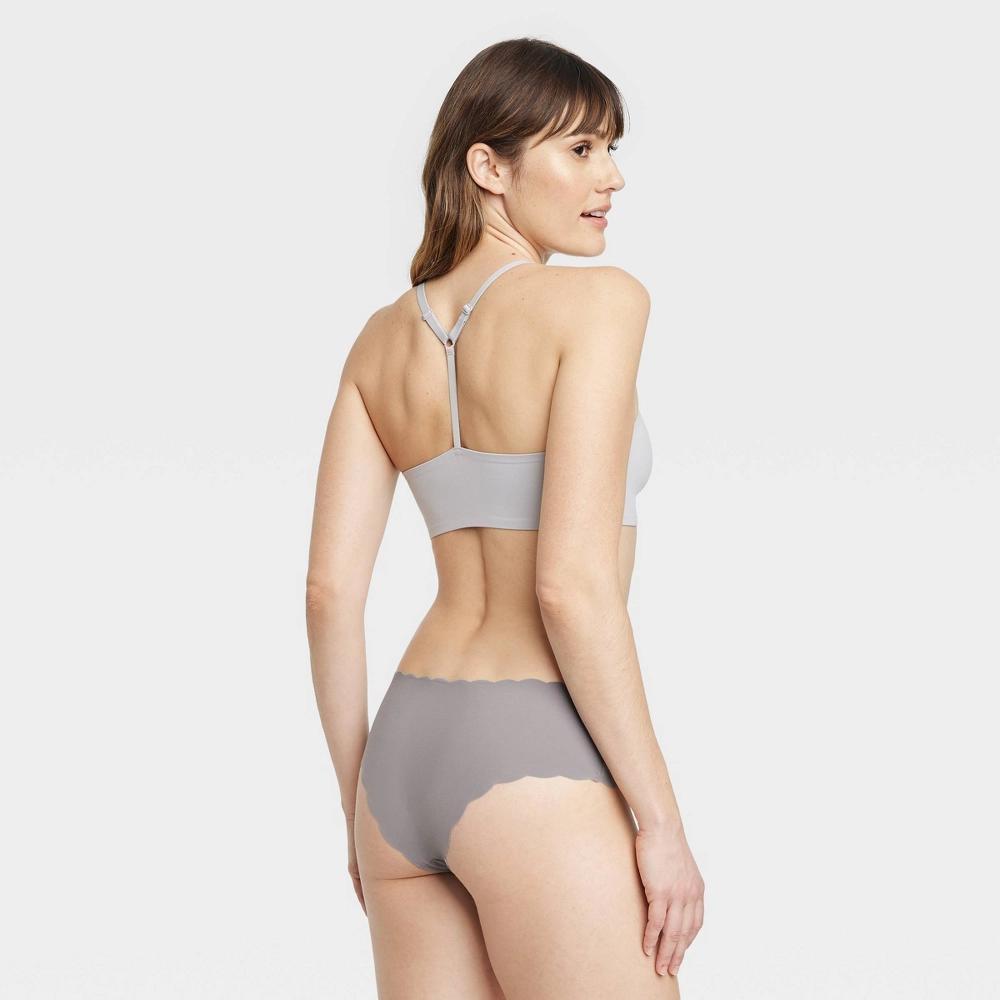 Women's Invisible Edge Cheeky Underwear with Scallop Edge - Auden™ Gray XS Product Image