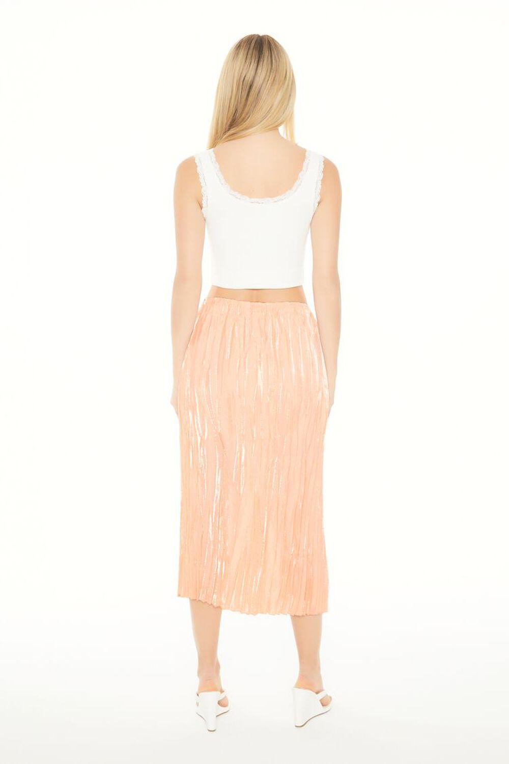 Crinkled High-Rise Midi Skirt | Forever 21 Product Image