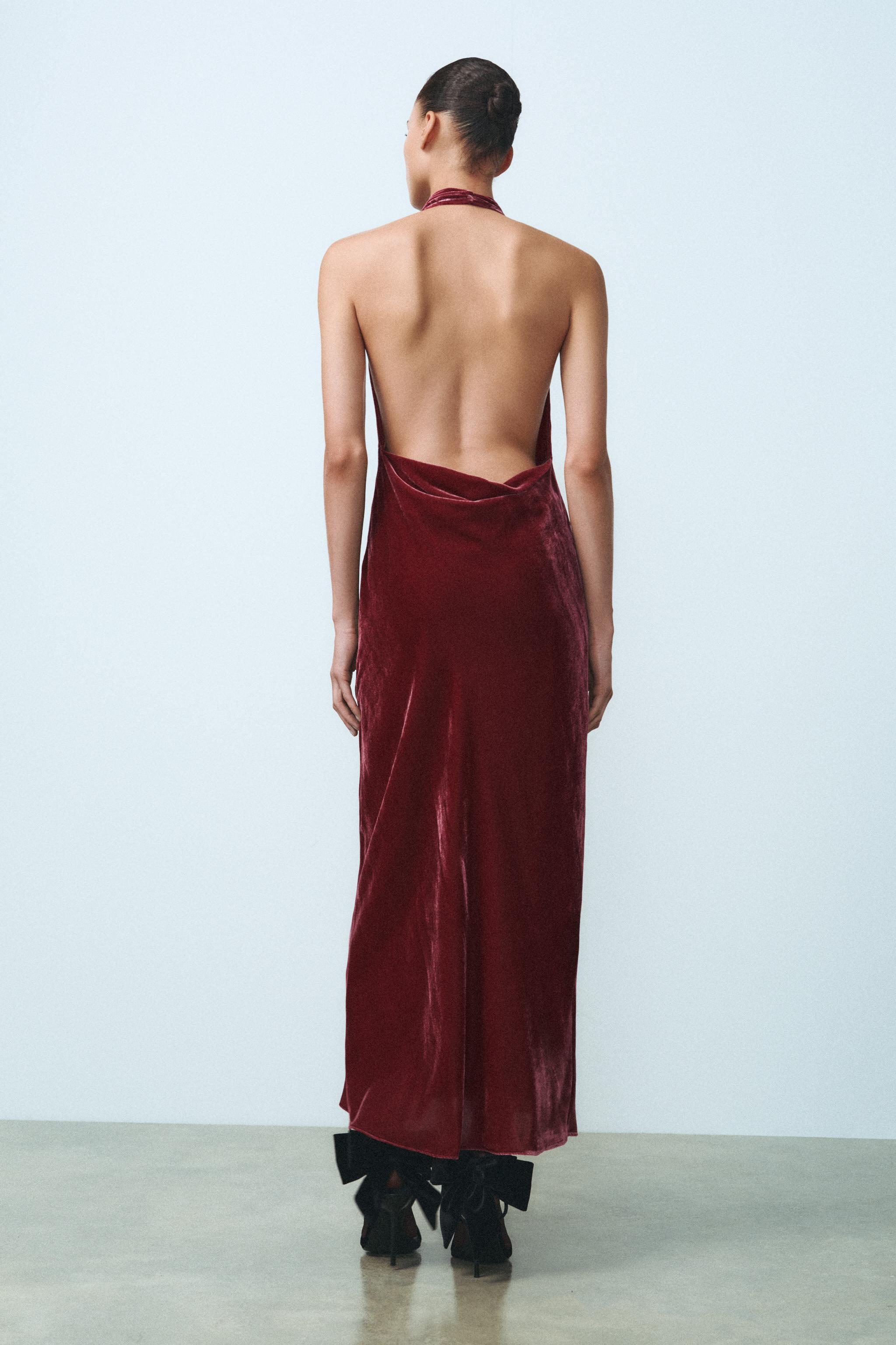 OPEN BACK VELVET DRESS Product Image