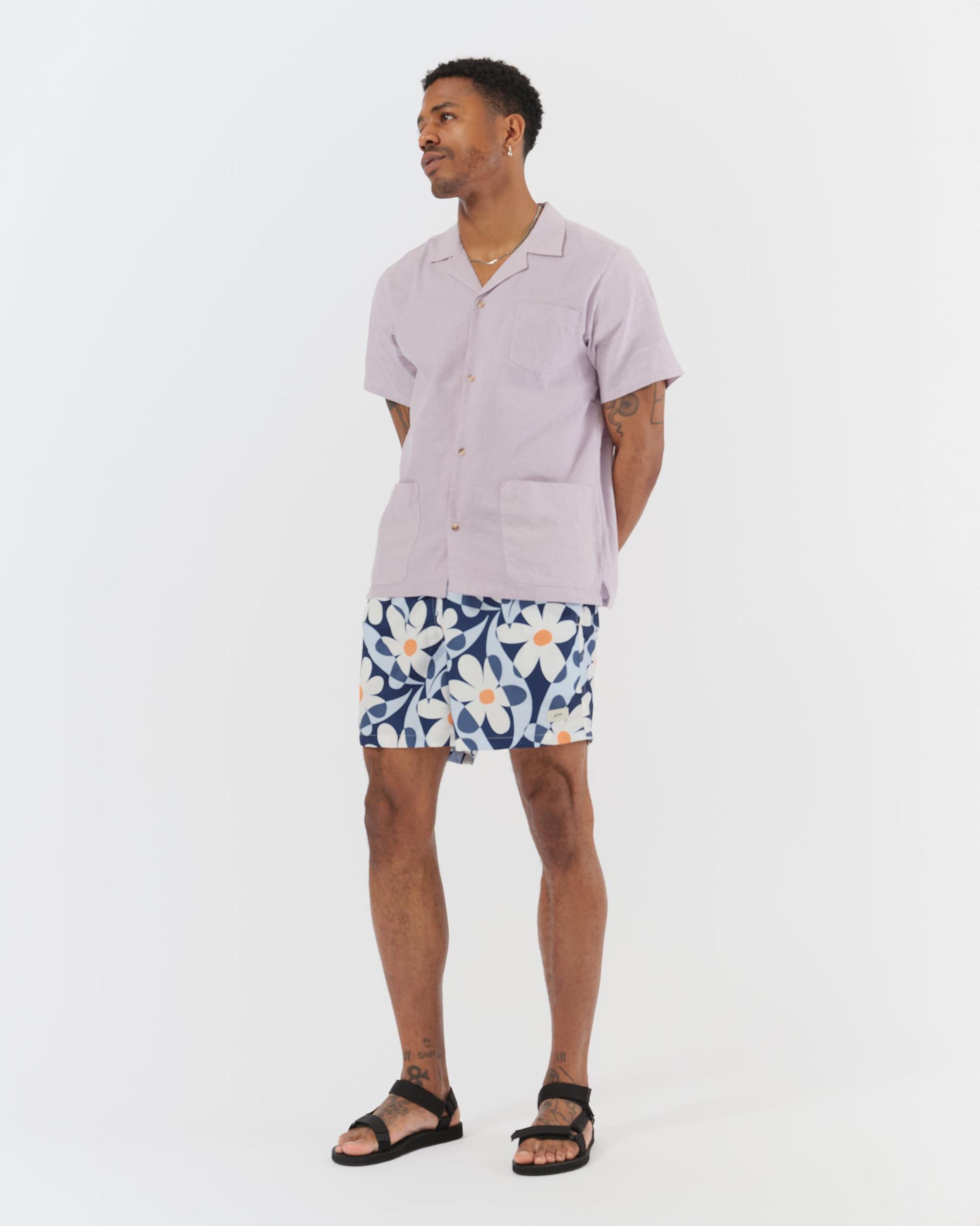 Denim Daisy Trip Swim Trunk Product Image