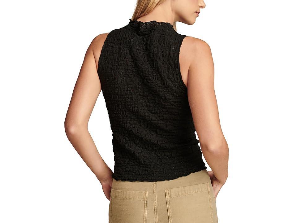 Lucky Brand Textured Lace Tank Top (Jet ) Women's Clothing Product Image